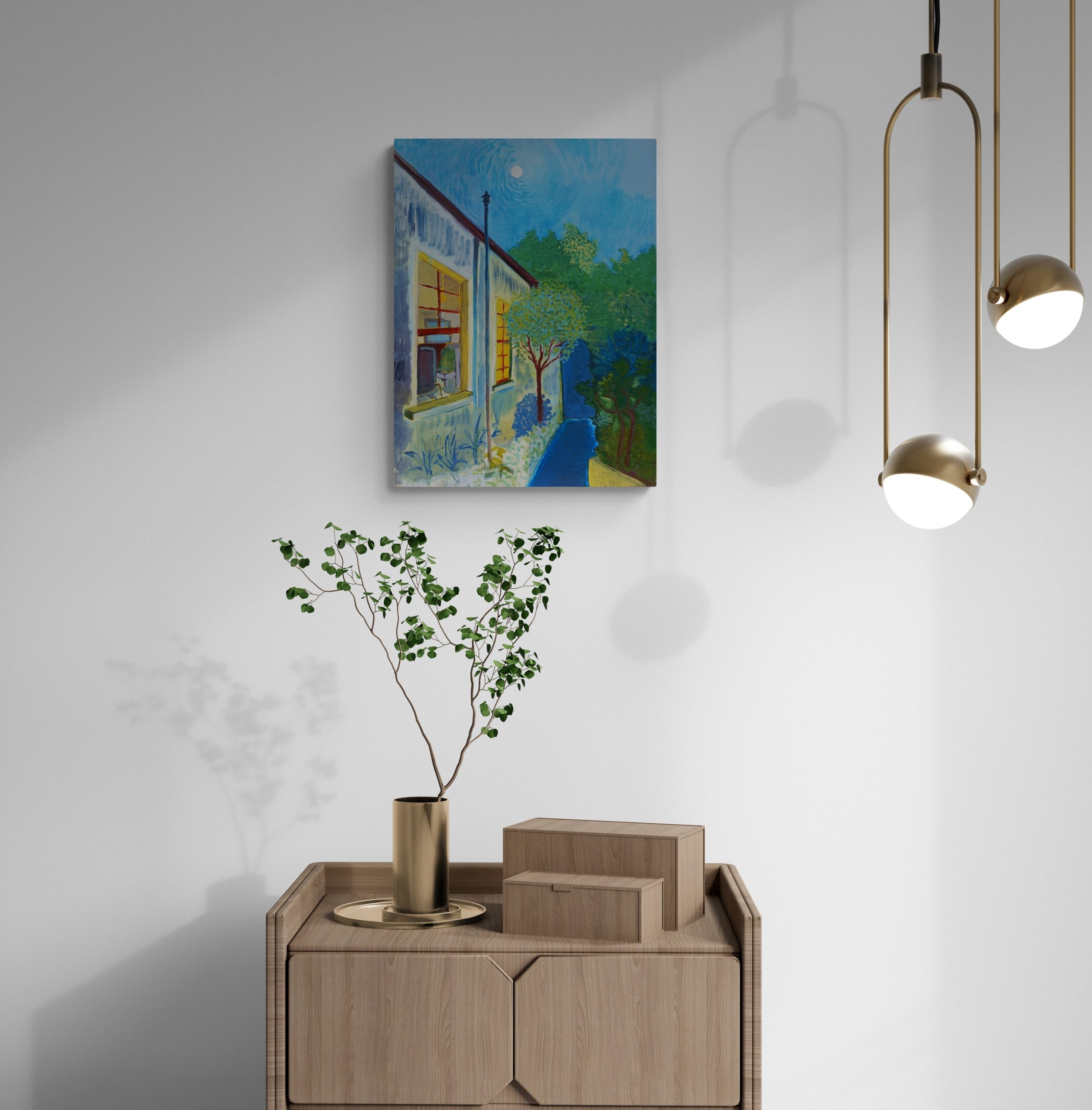 Plant On Modern Wooden Cabinet (1)