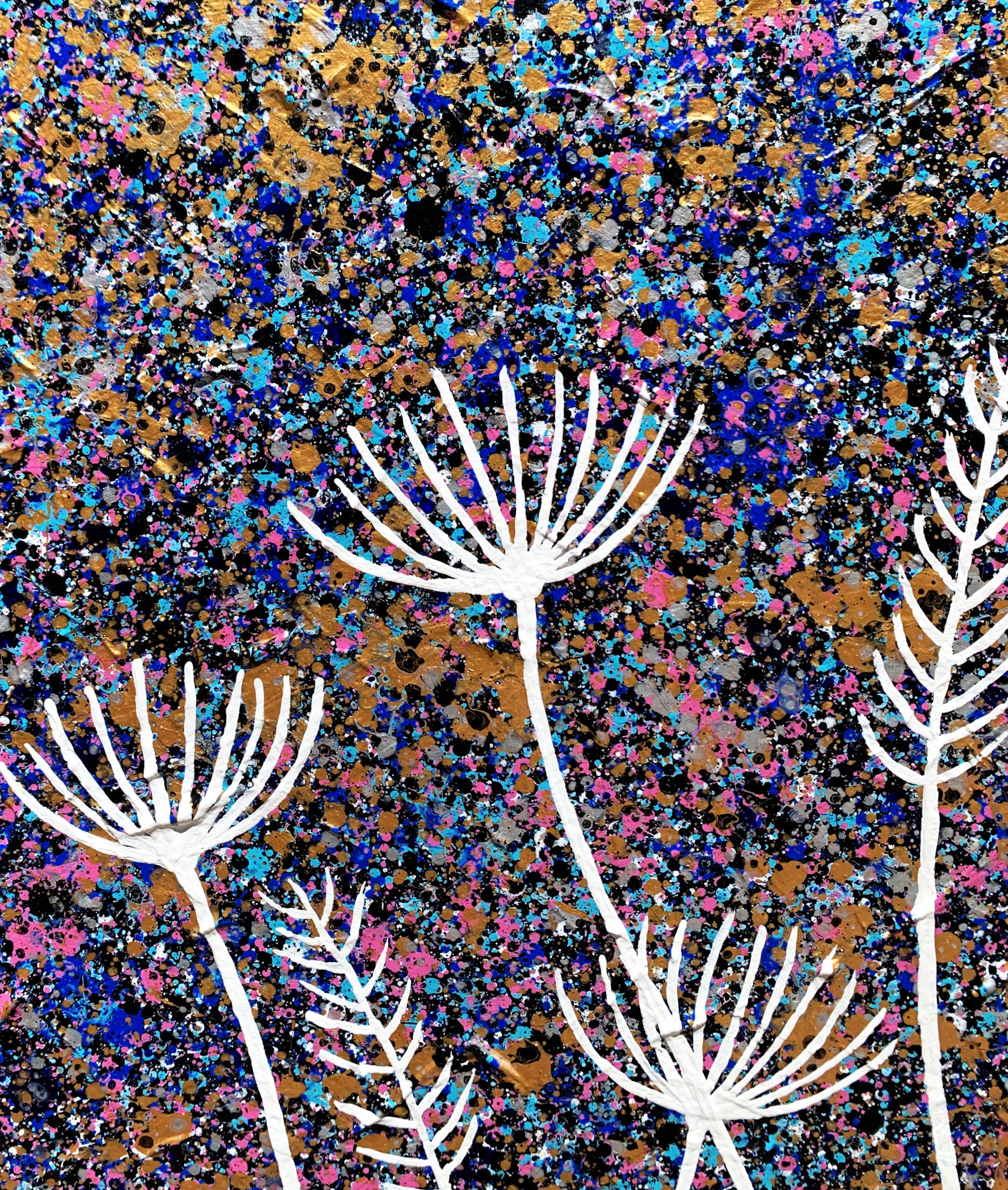 Textures 2 Garden Wild Flowers By Night Textured Abstract Miranda Lloyd