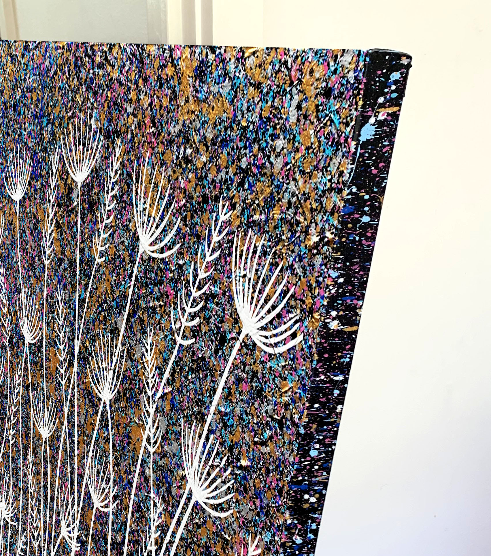 Edges Garden Wild Flowers By Night Textured Abstract Miranda Lloyd