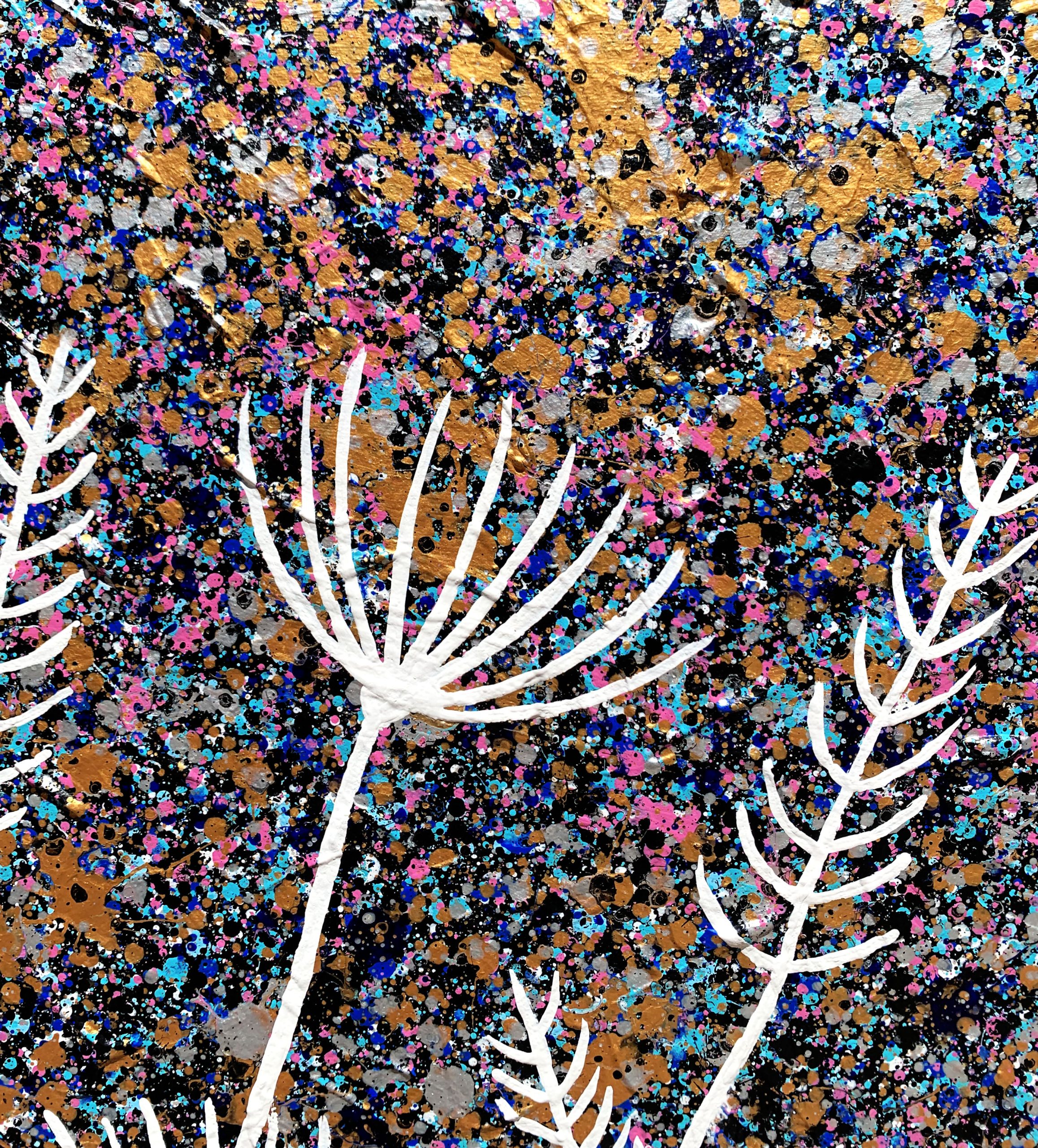 Textures 1 Garden Wild Flowers By Night Textured Abstract Miranda Lloyd