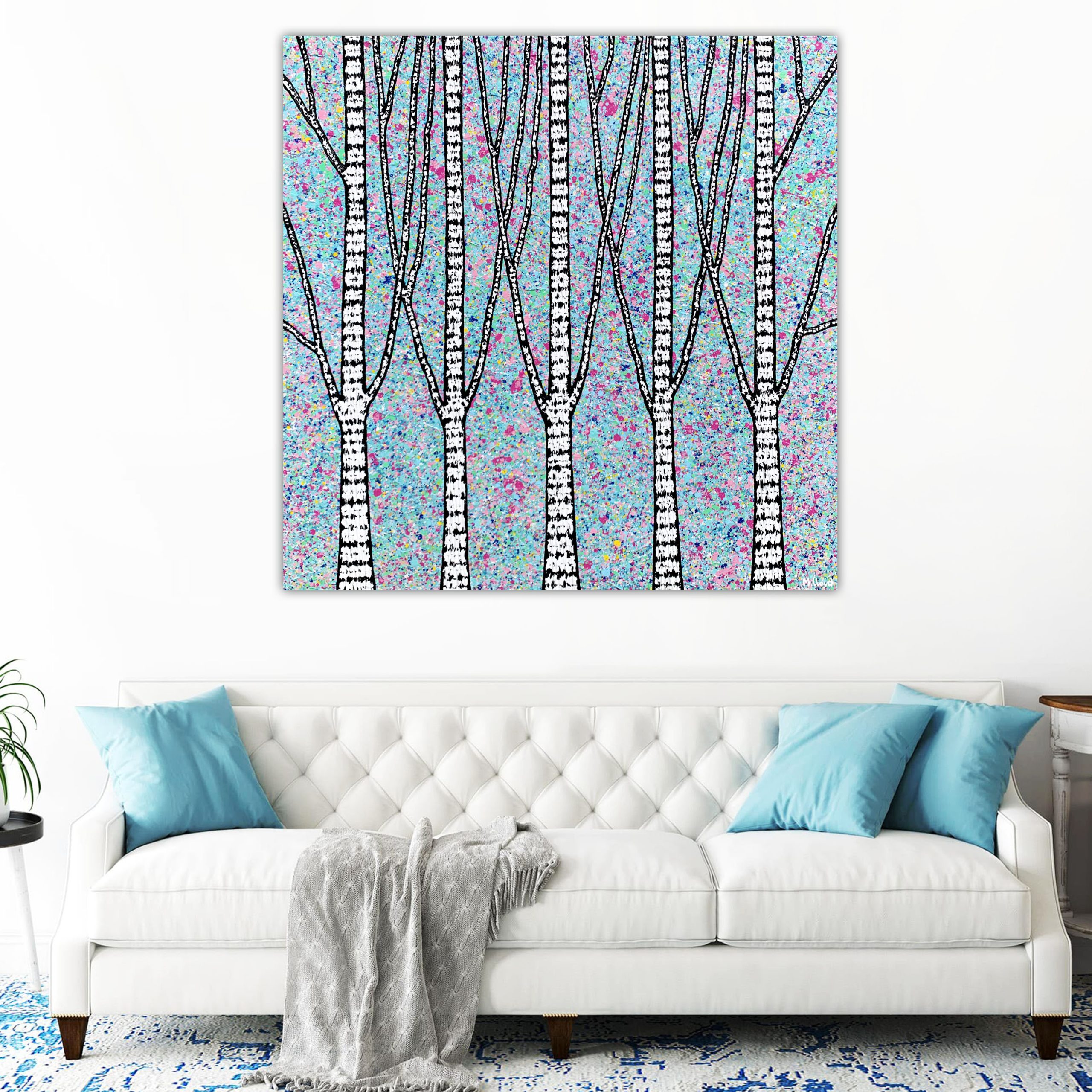 Lounge 1 Birch Trees Miranda Lloyd Artist Bluethumb Australian Art