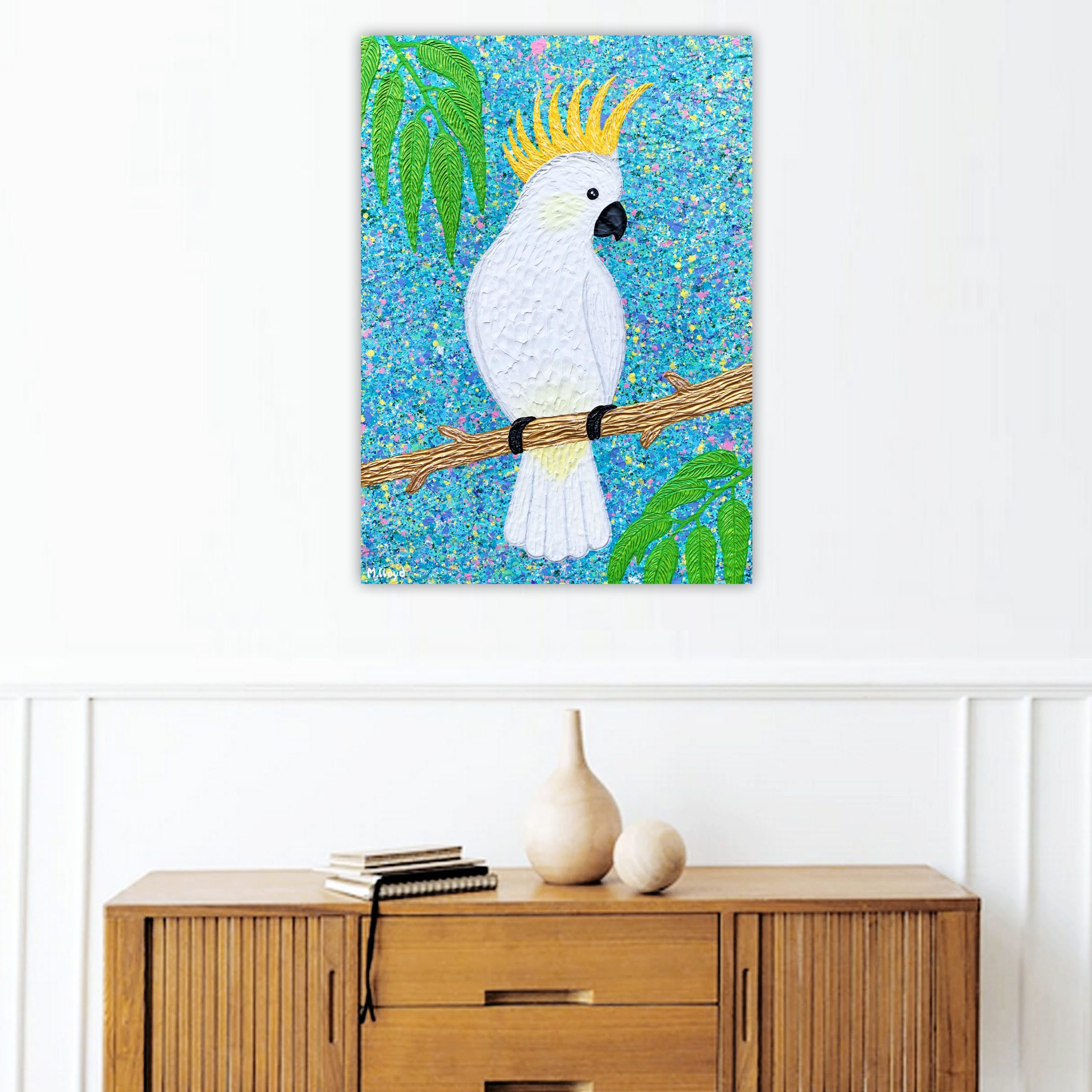 Lounge 4 Sulphur Crested Cockatoo Miranda Lloyd Artist Textured Art