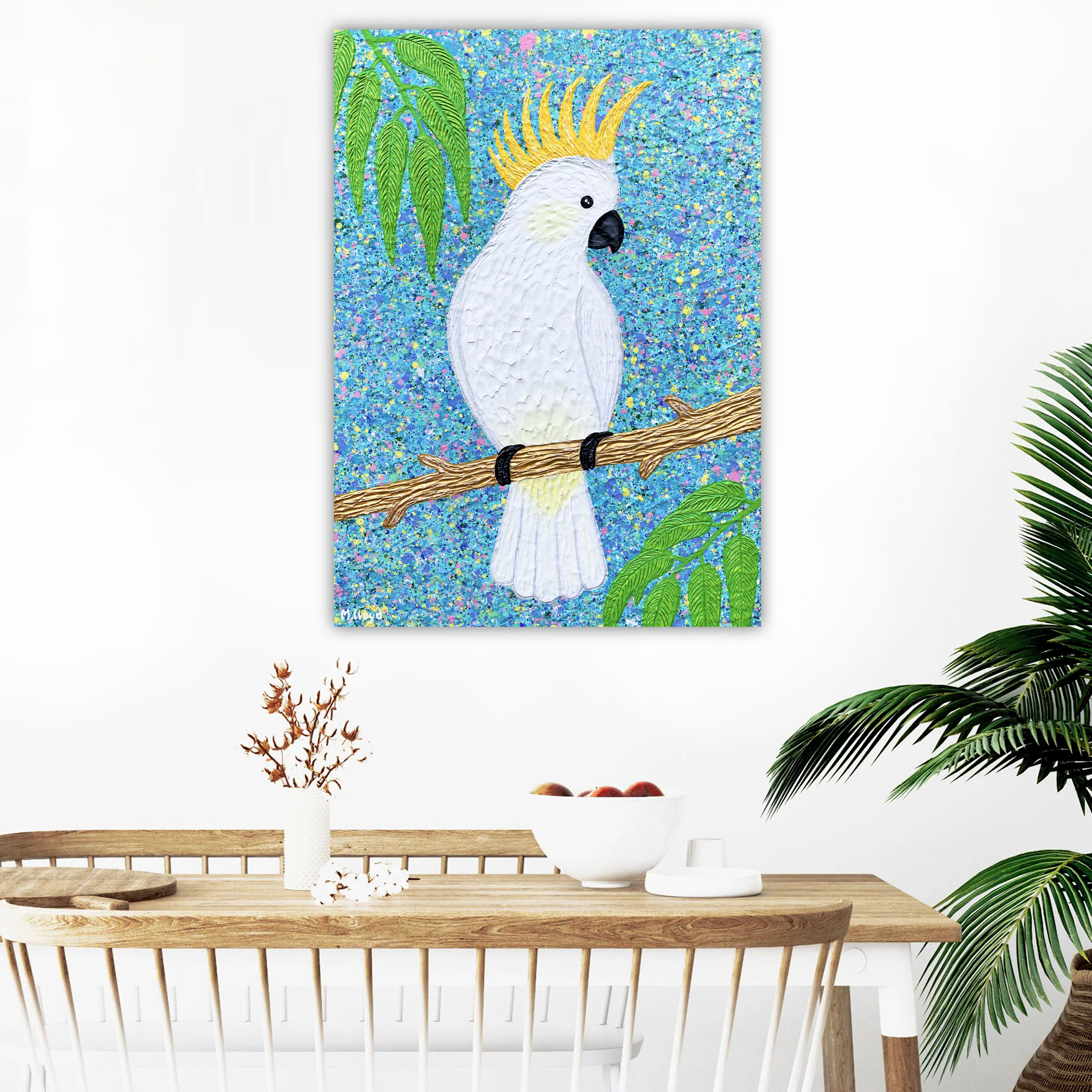Lounge 1 Sulphur Crested Cockatoo Miranda Lloyd Artist Textured Art