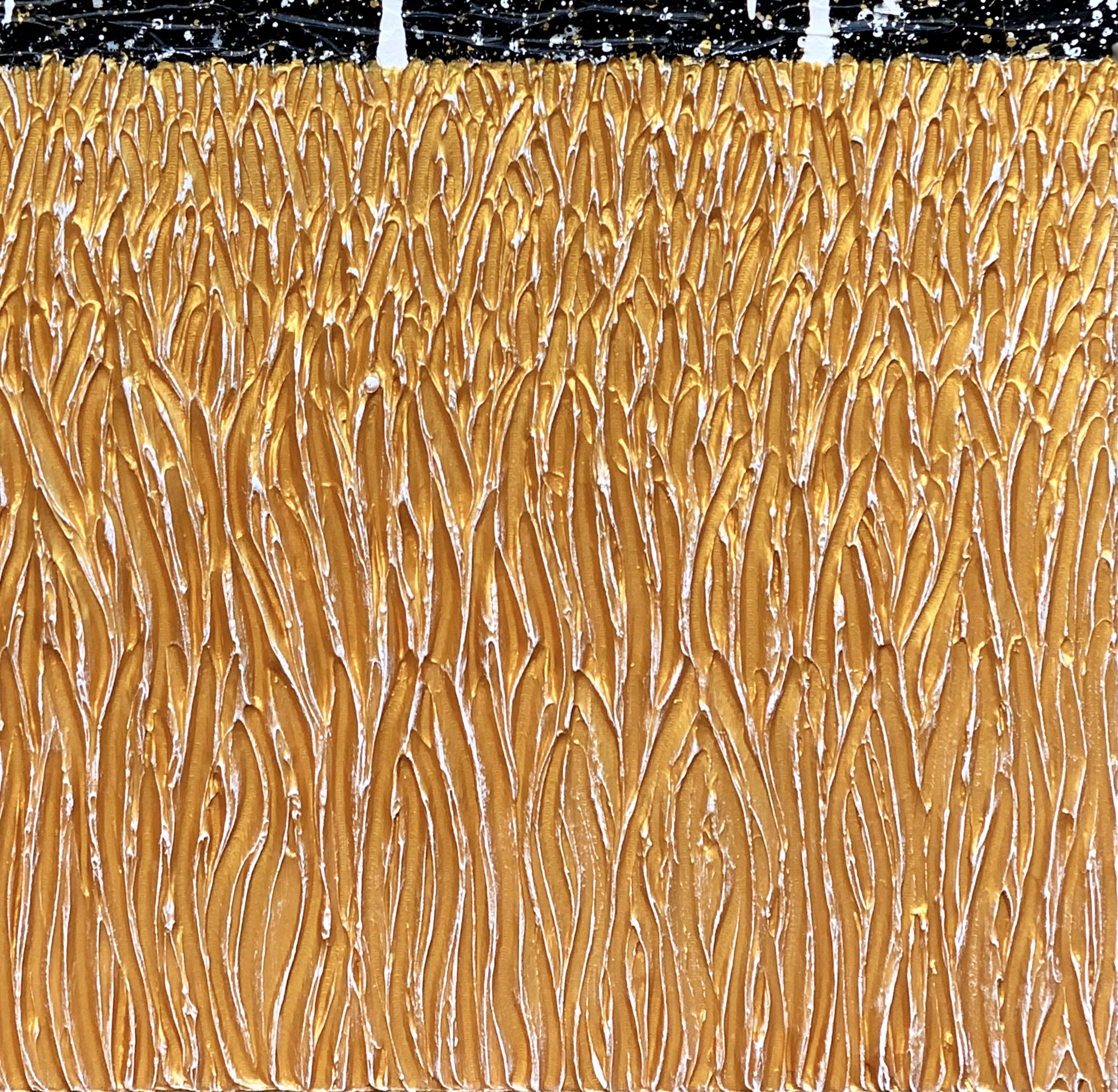 Close Up 1 Trees In Golden Field By Starry Night Abstract Miranda Lloyd Artist