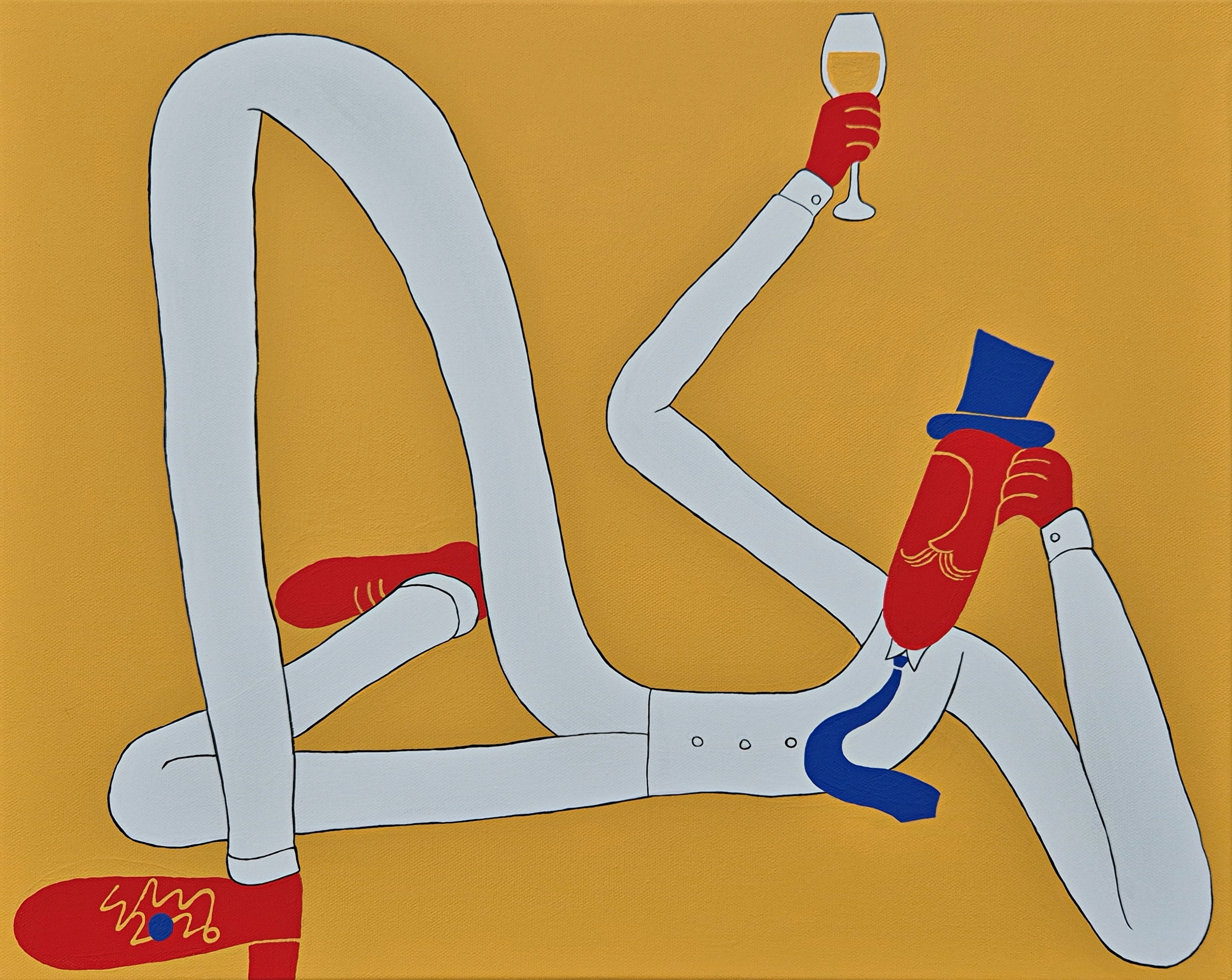 The Elastic Bon Vivant 2026 Acrylic On Canvas 50.8cm X 40.6cm X 3.8cm