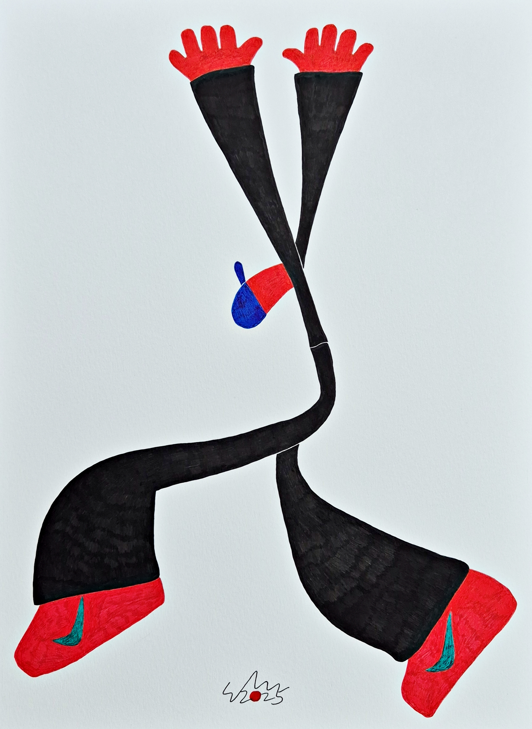 The Dancing Rapper Ink Drawing 2025 Ink On Paper 29.7cm X 42cm