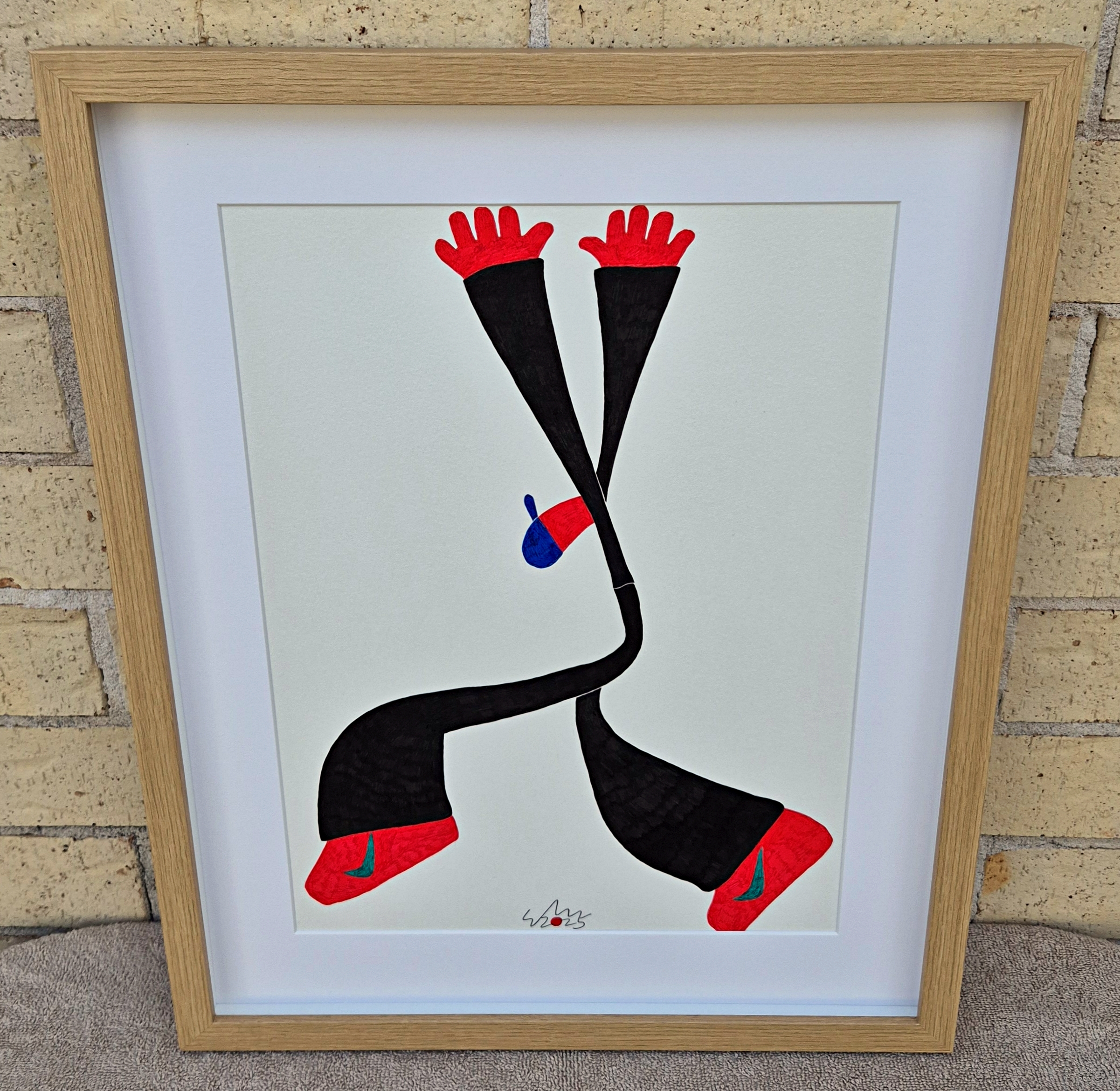 The Dancing Rapper Ink Drawing 2025 Out Door Framed (1)