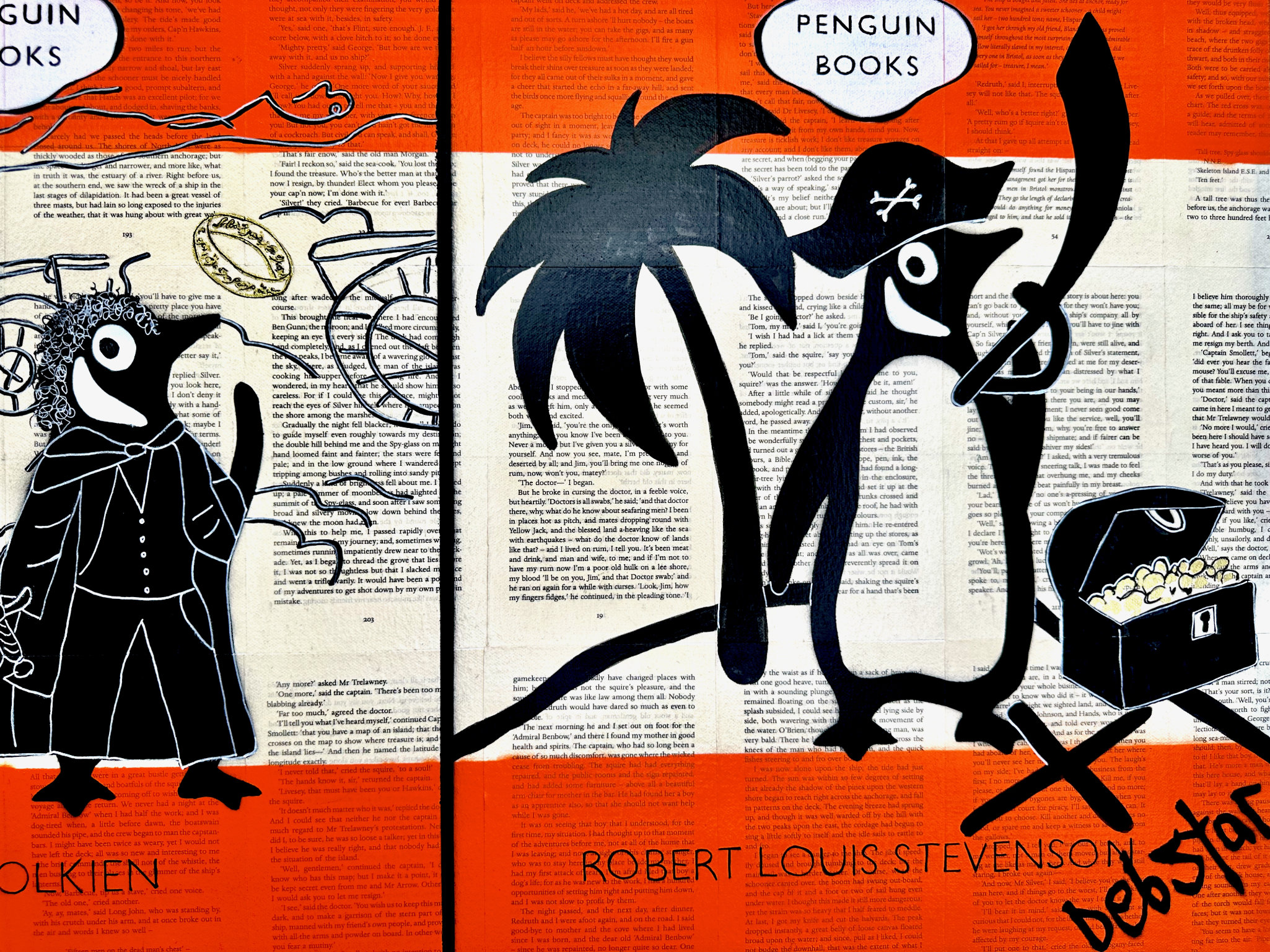 Penguin Books The Adventure Trilogy Pop Art Deborah Lang Debstar Art Urban Canvas 5