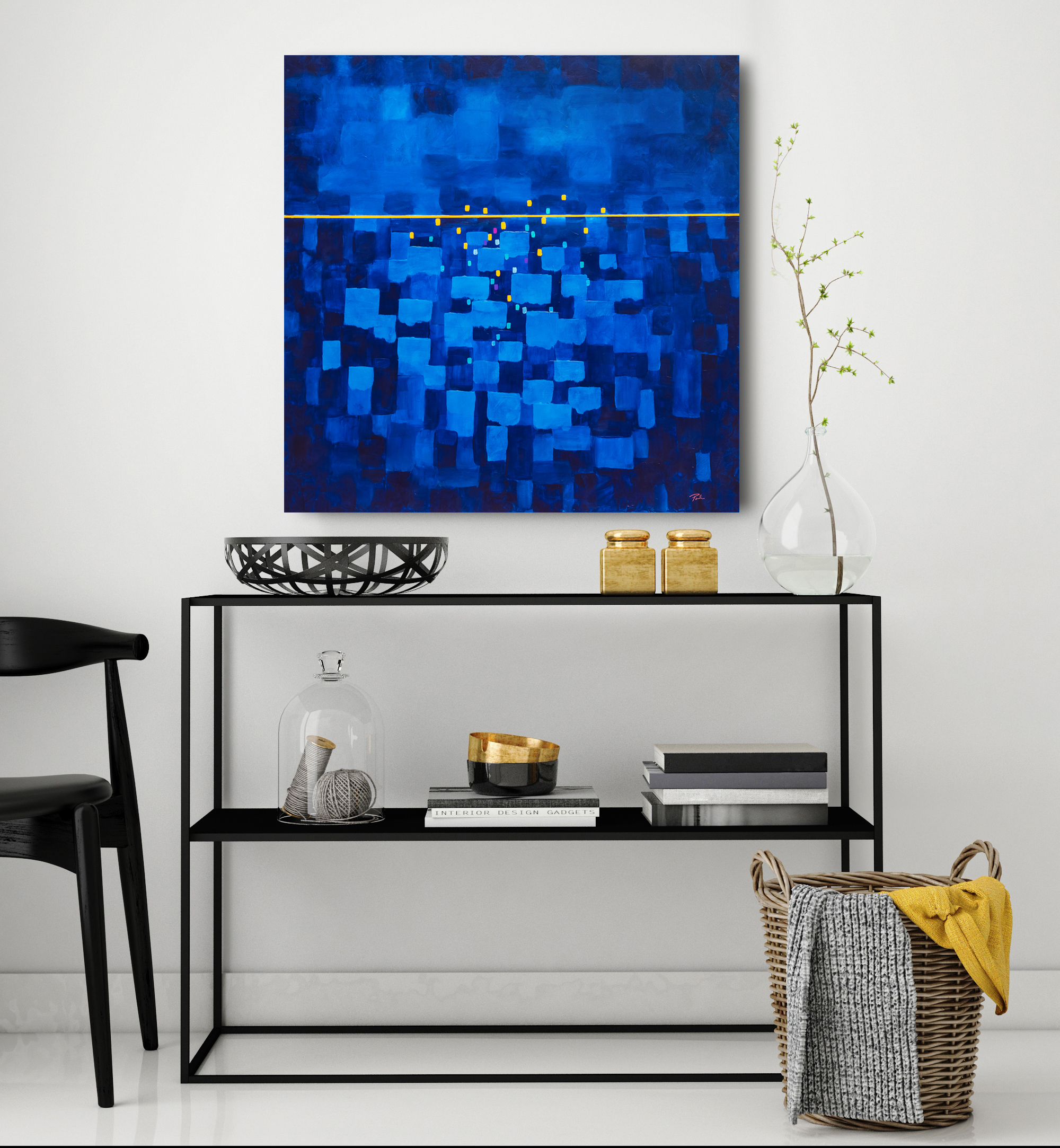 Mock,up,poster,frame,in,hipster,interior,background,,3d,render,