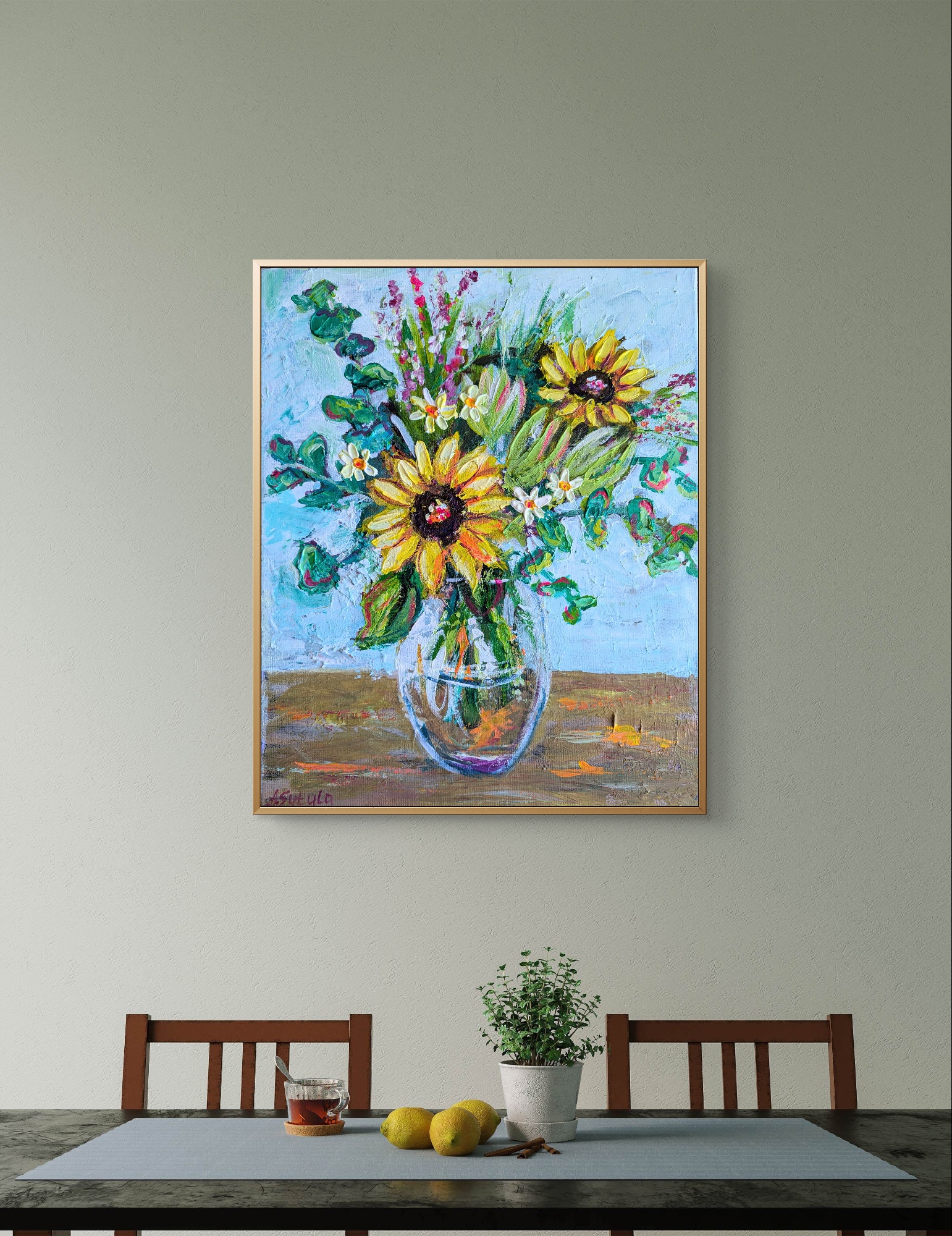 Sunflowers Glow Wall Art