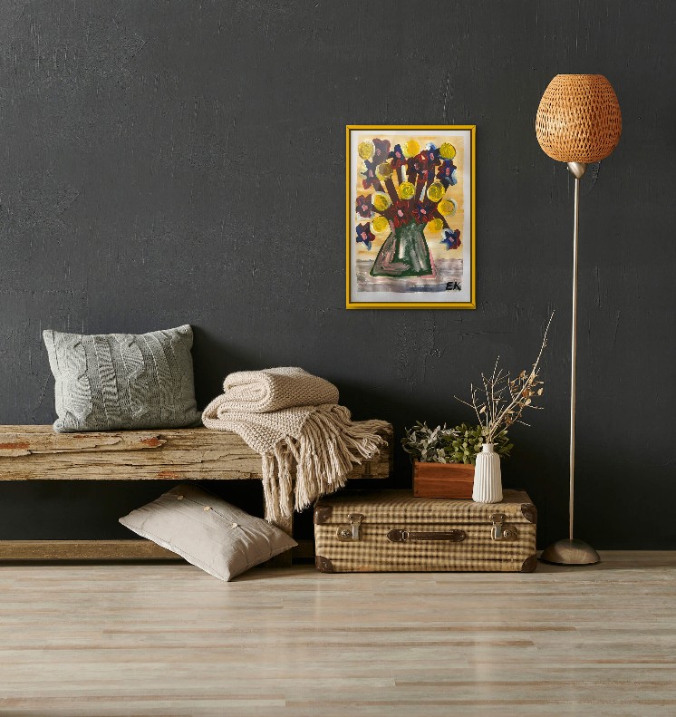 Joyful Red And Yellow Still Life Interior