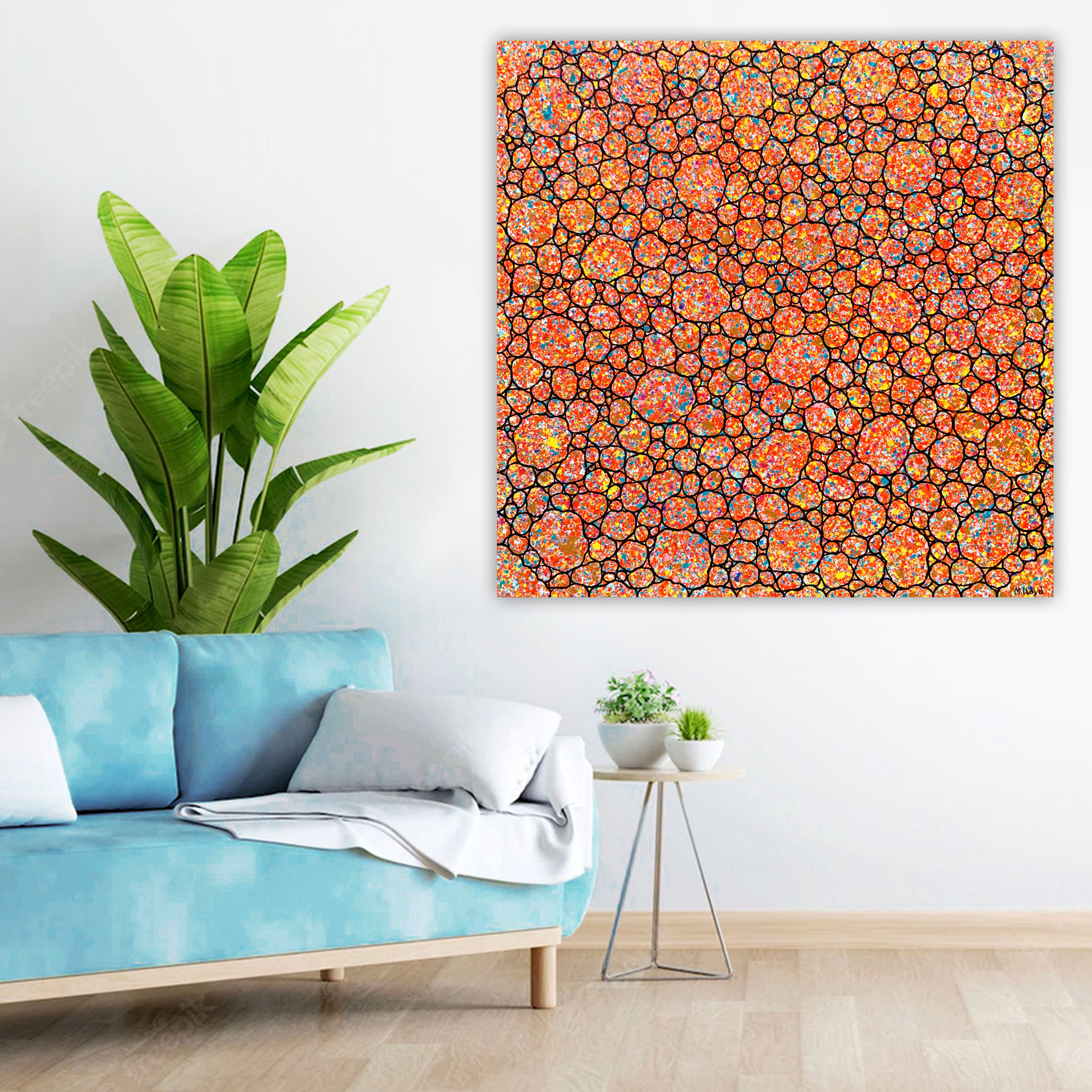 Lounge 2 Abstract Landscape Outback Australia Pebbles Miranda Lloyd