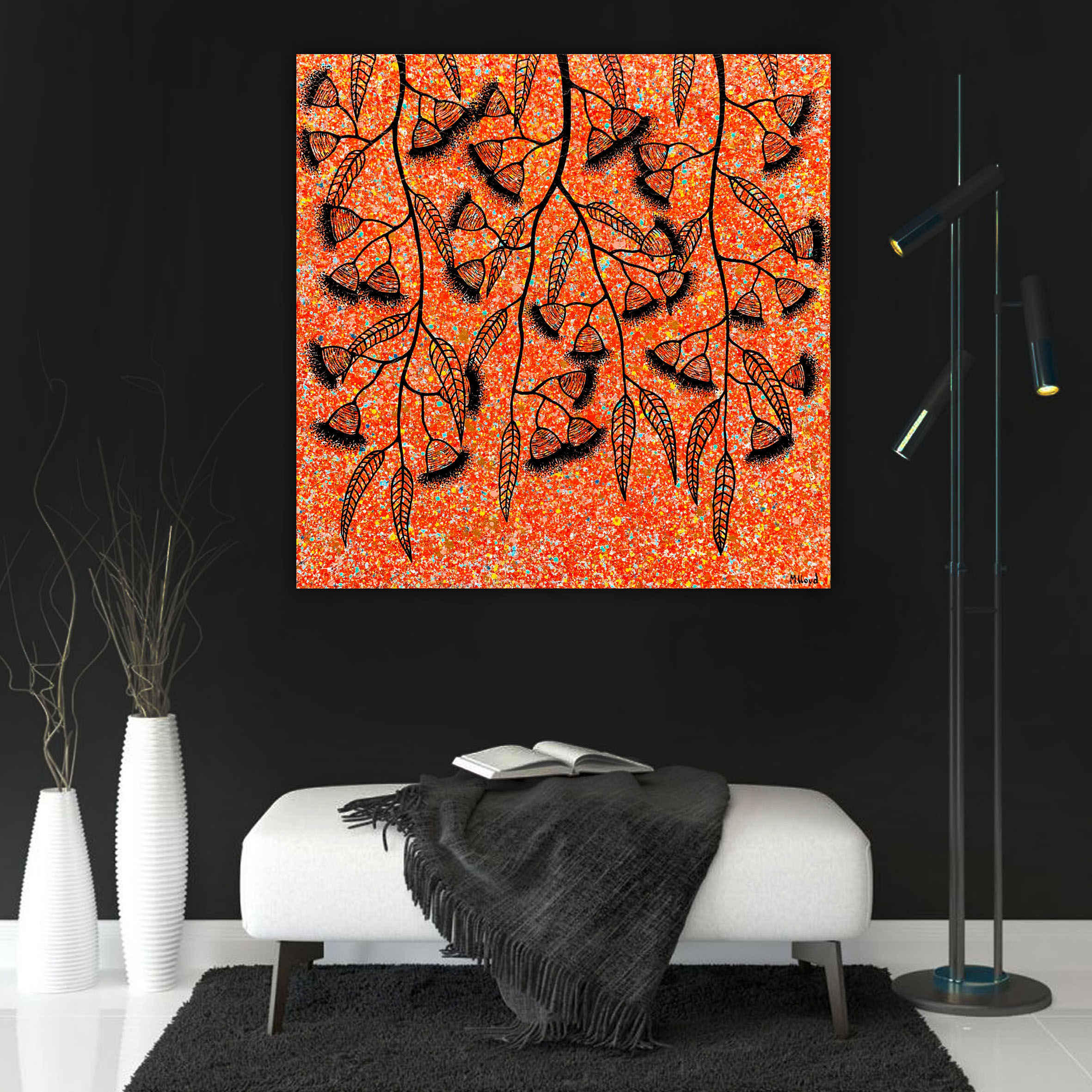 Lounge 2 Outback Flowering Gum Tree Textured Abstract Miranda Lloyd Bluethumb Art