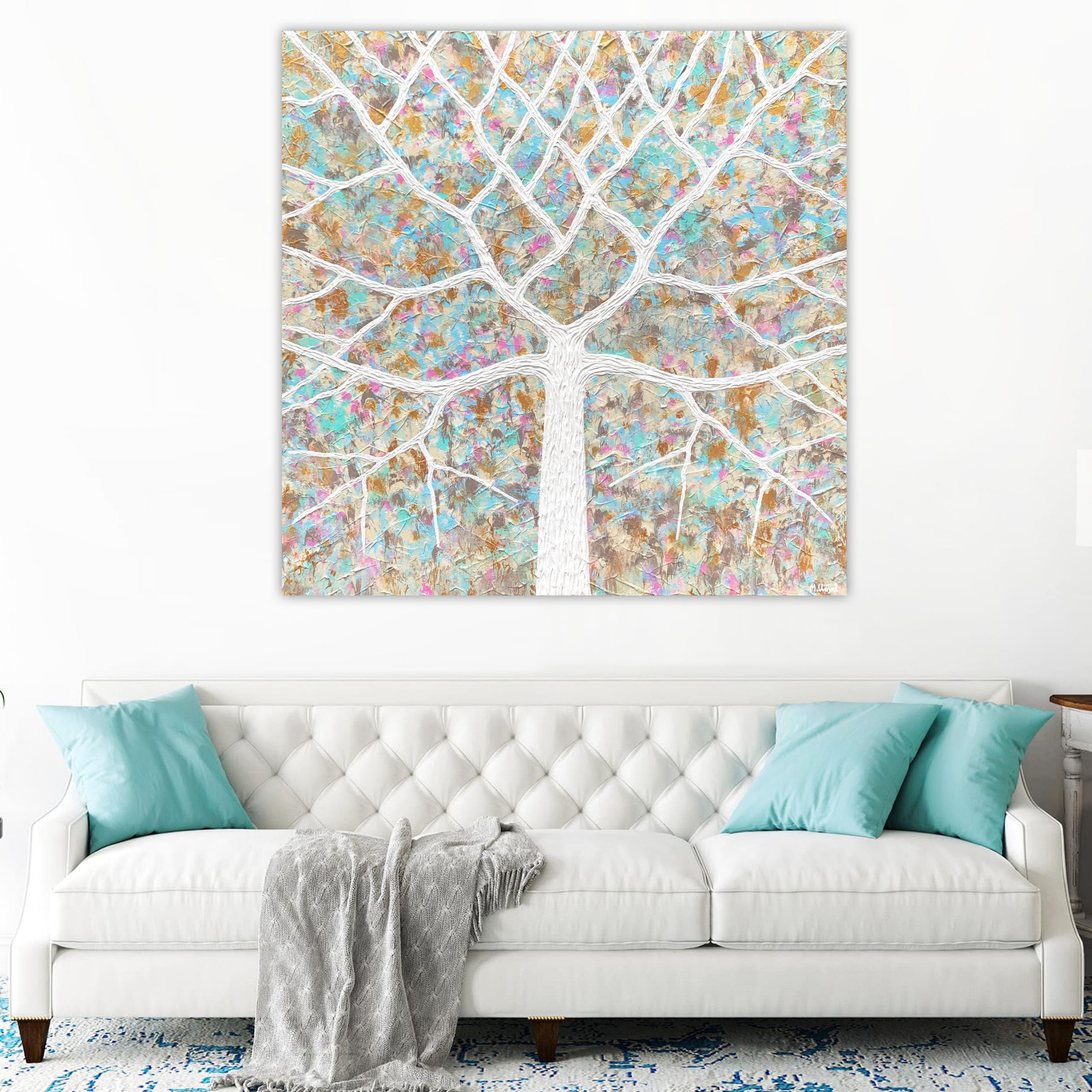 Beach Tree Lounge 1 Impasto Abstract Miranda Lloyd