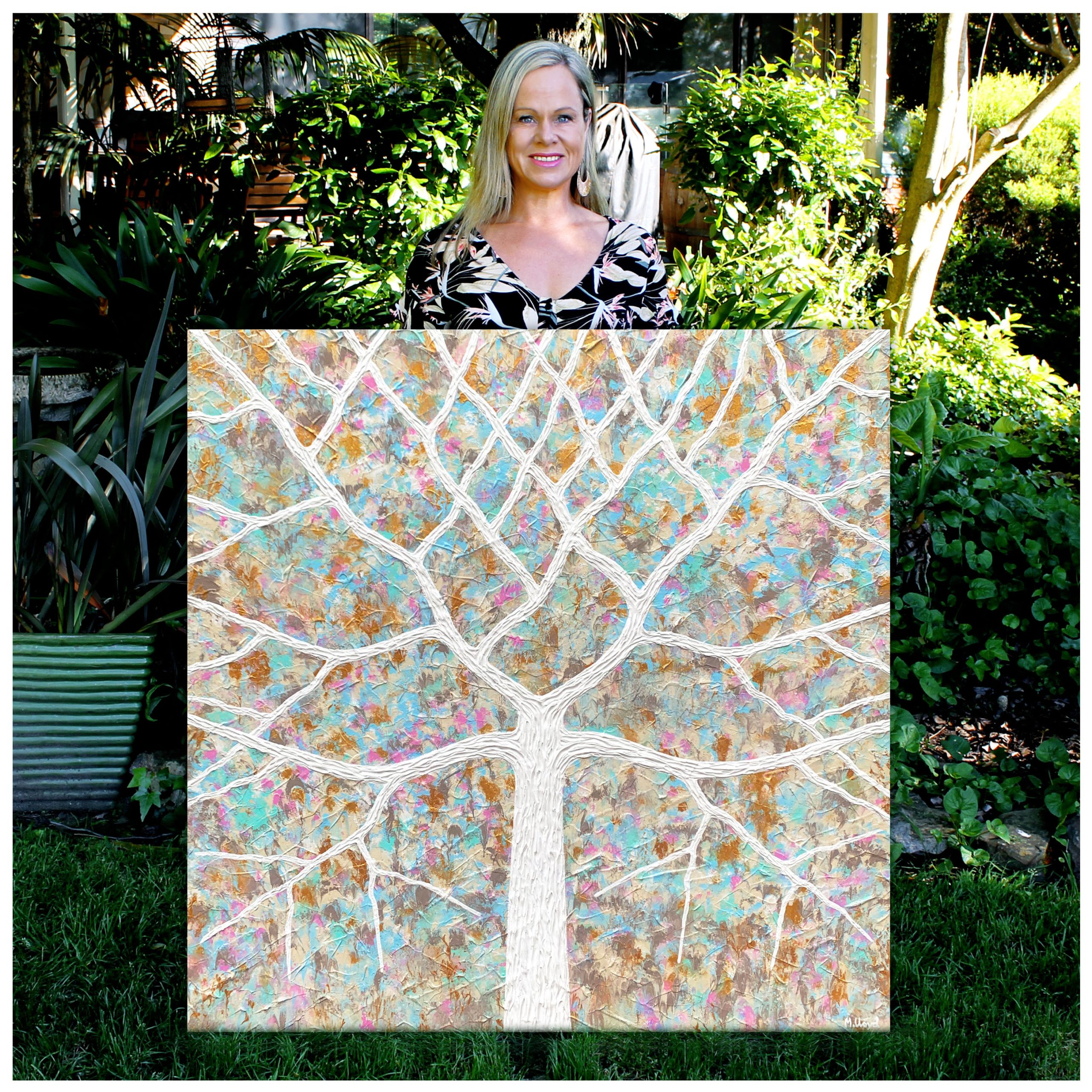 Me Beach Tree Impasto Abstract Miranda Lloyd