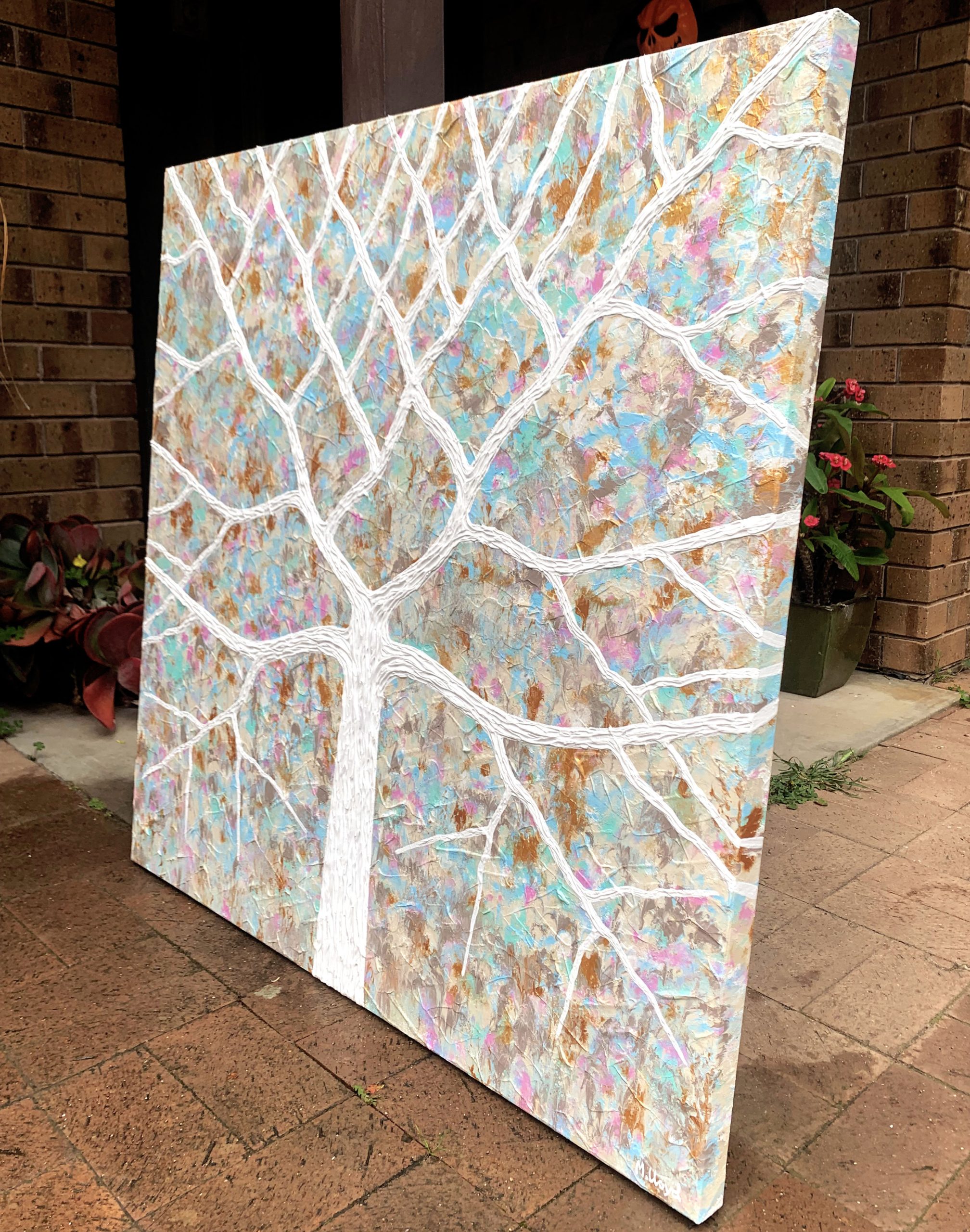 Sides Beach Tree Impasto Abstract Miranda Lloyd