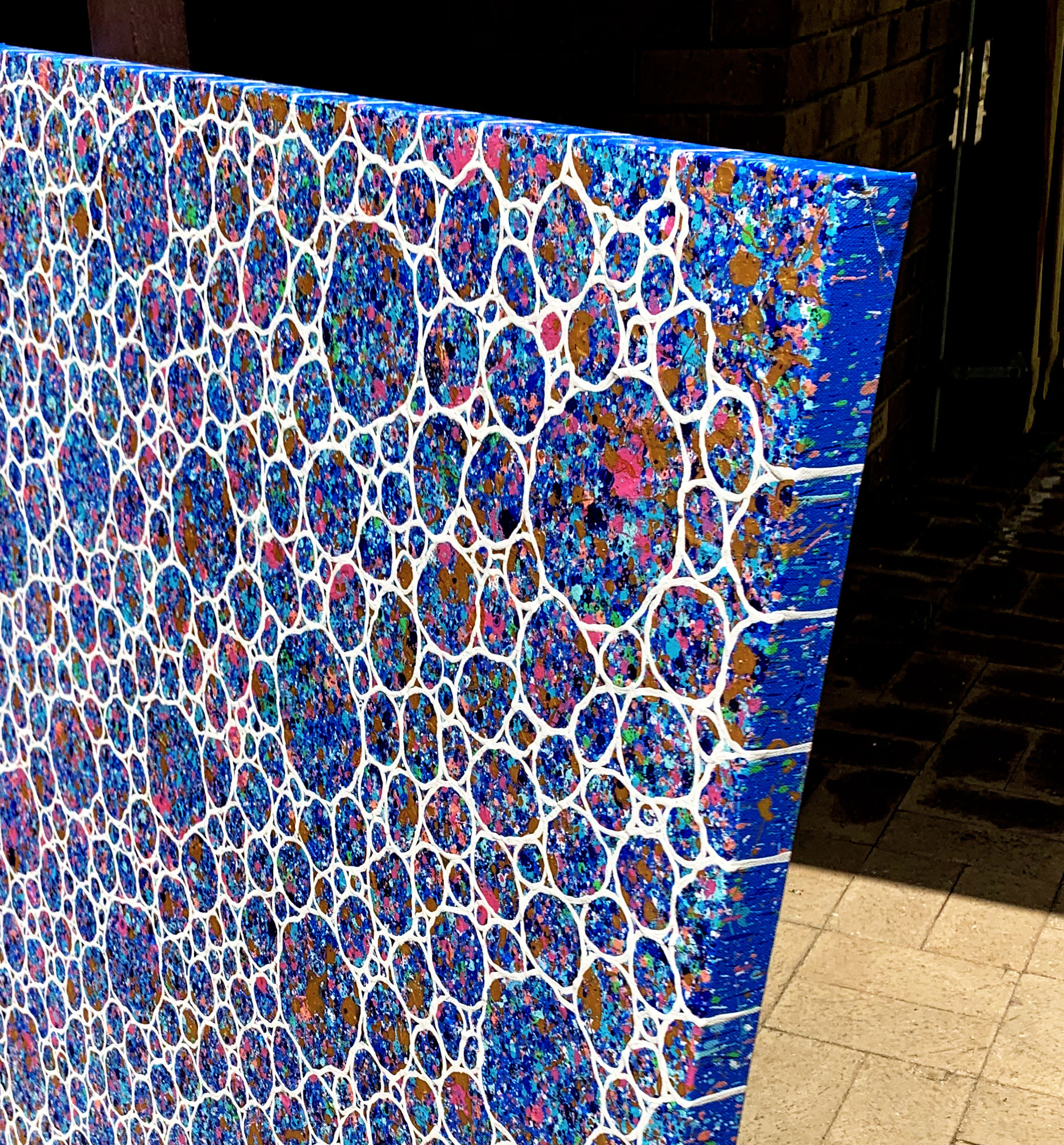 Sides Coastal Mediterranean Blues Pebbles Textured Impasto Sides Coastal Mediterranean Blues Pebbles Textured Impasto