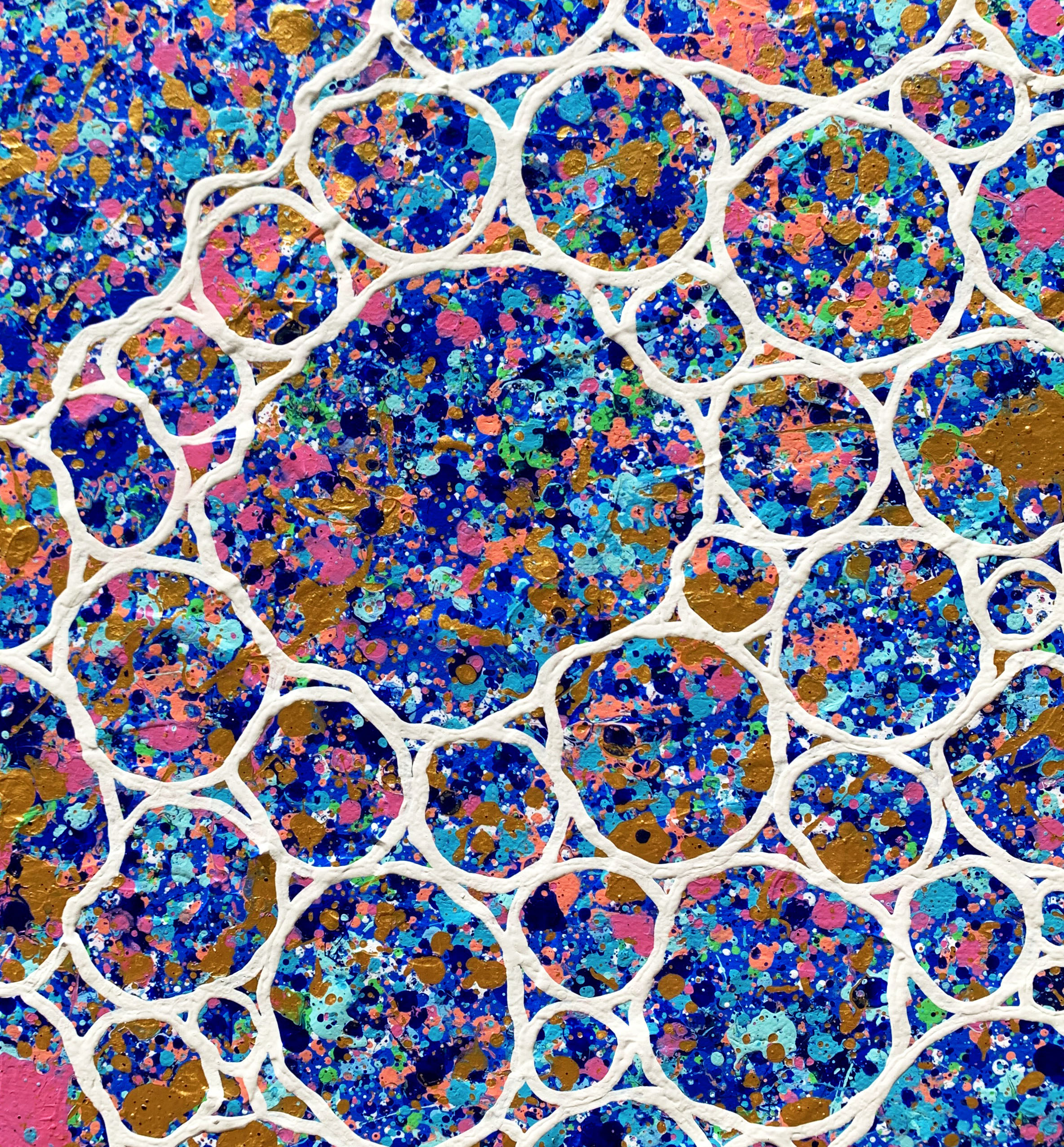 Close Up 2 Coastal Mediterranean Blues Pebbles Textured Impasto Close Up 2 Coastal Mediterranean Blues Pebbles Textured Impasto