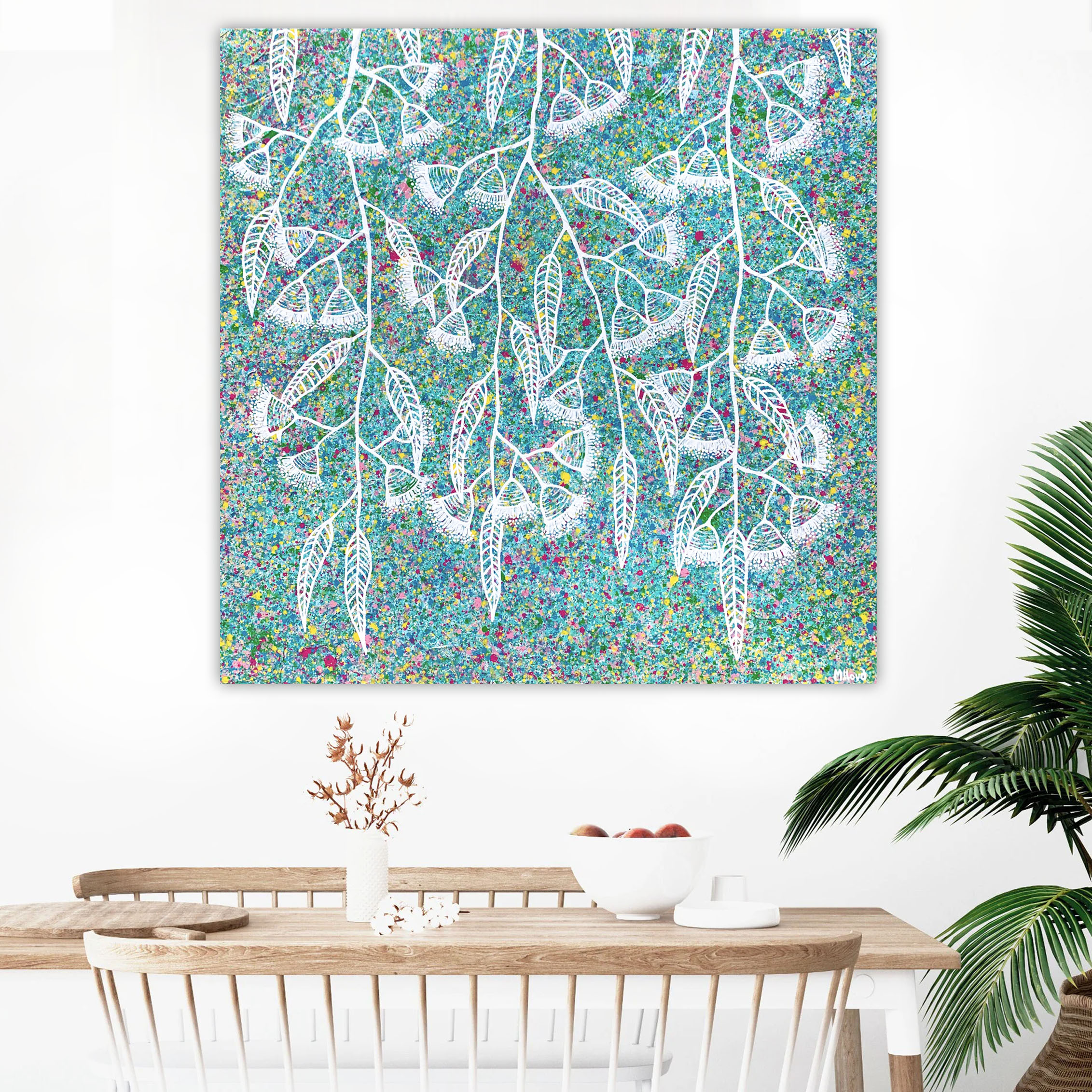 Lounge 3 Tree Flowering Gum Tree Textured Impasto Miranda Lloyd Artist