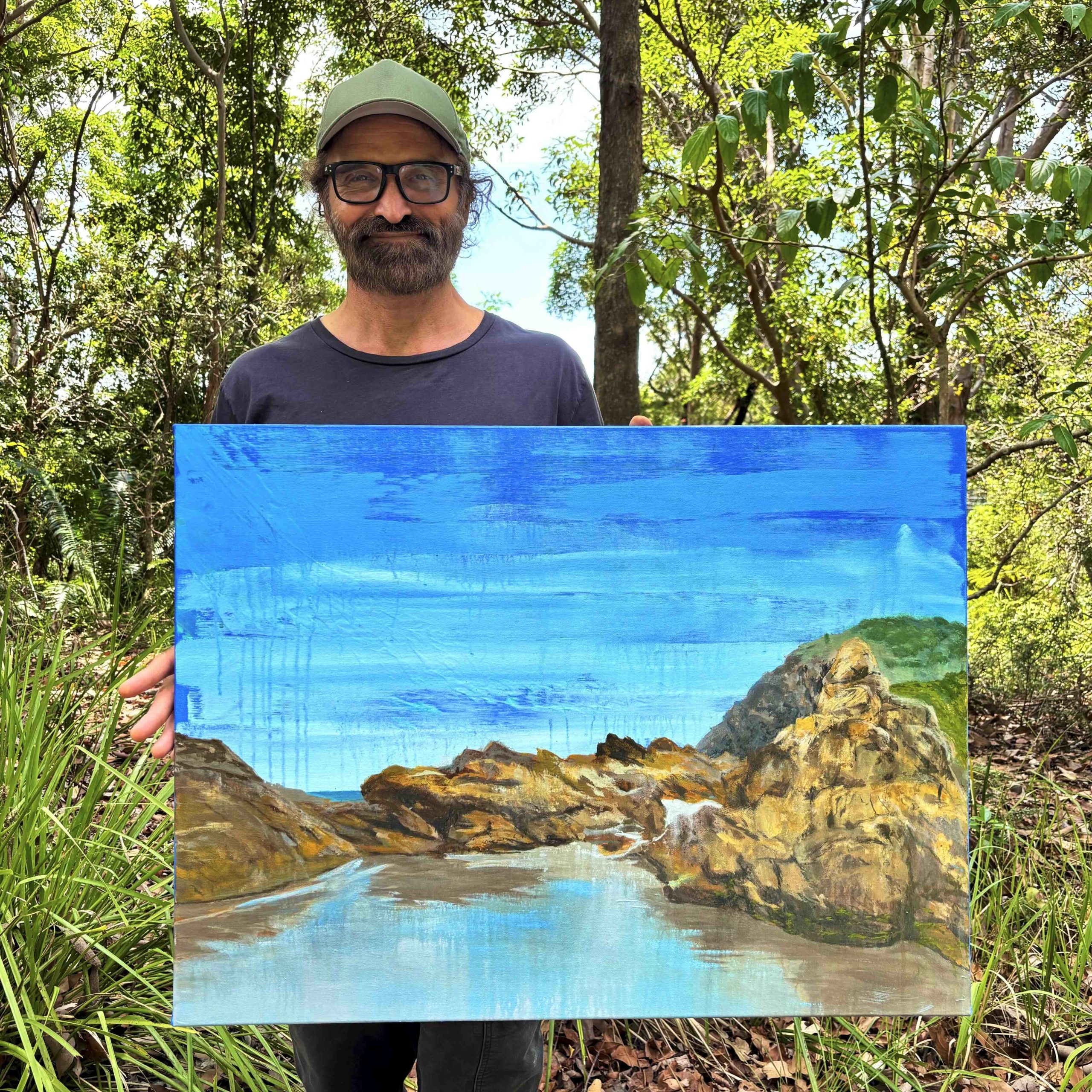 Anthony Walker Aboriginal Art Landscape Walgun With Artist