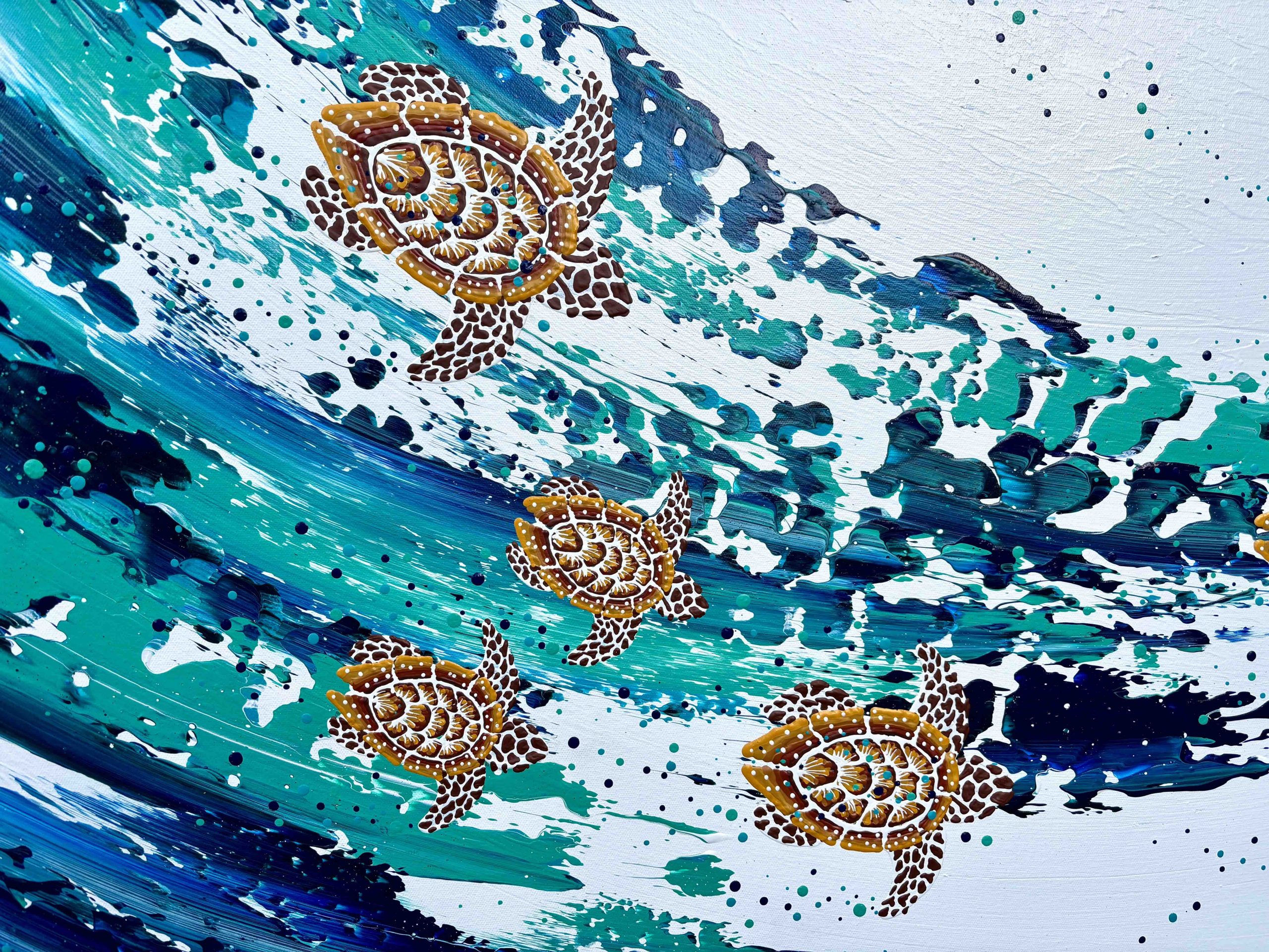 Milbi Designs Anthony Walker Aboriginal Art Turtle Increase Song Cycle 92 X 153 Jan 2026 Detail