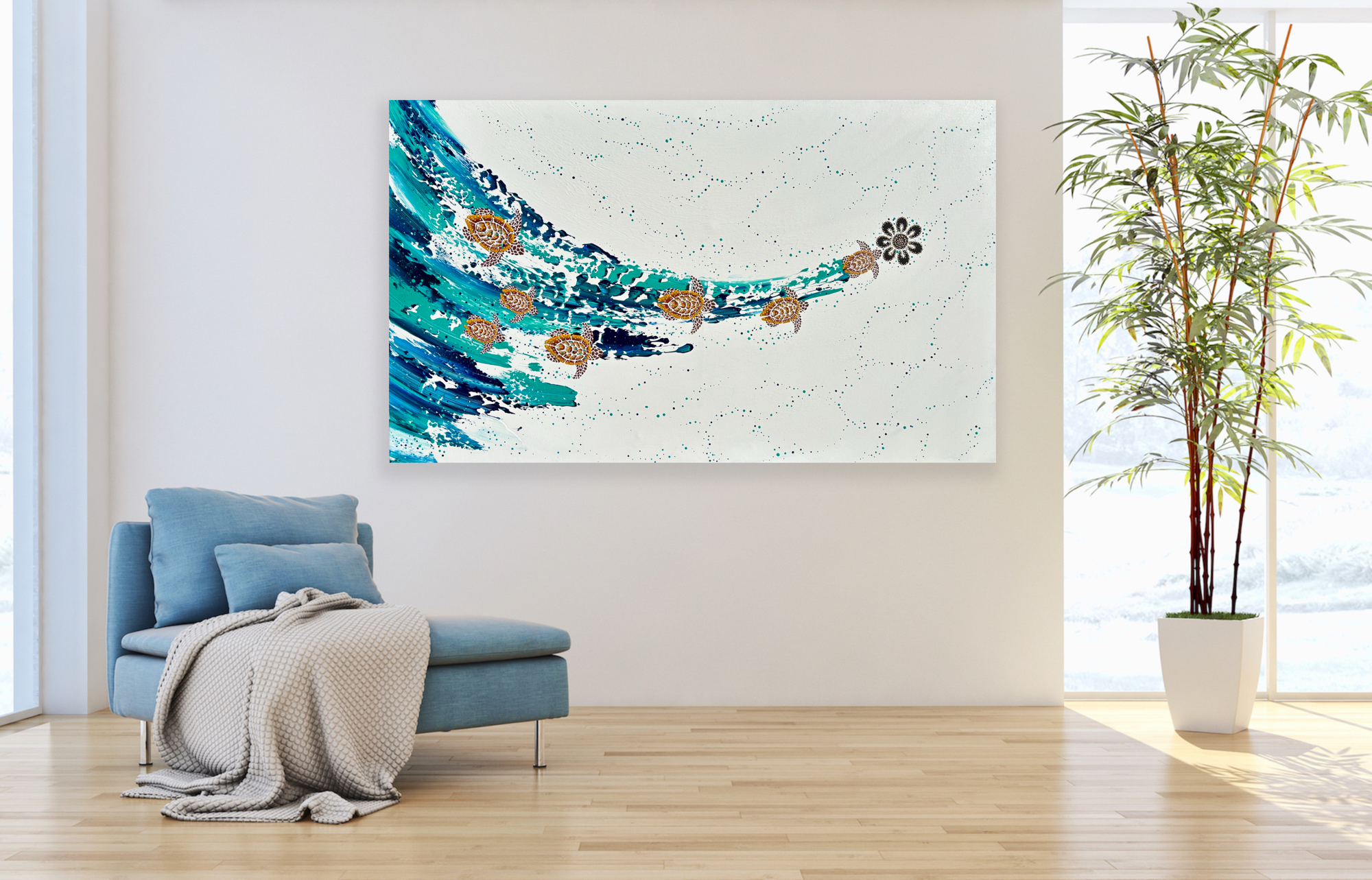 Milbi Designs Anthony Walker Aboriginal Art Turtle Increase Song Cycle 92 X 153 Jan 2026 In Situ