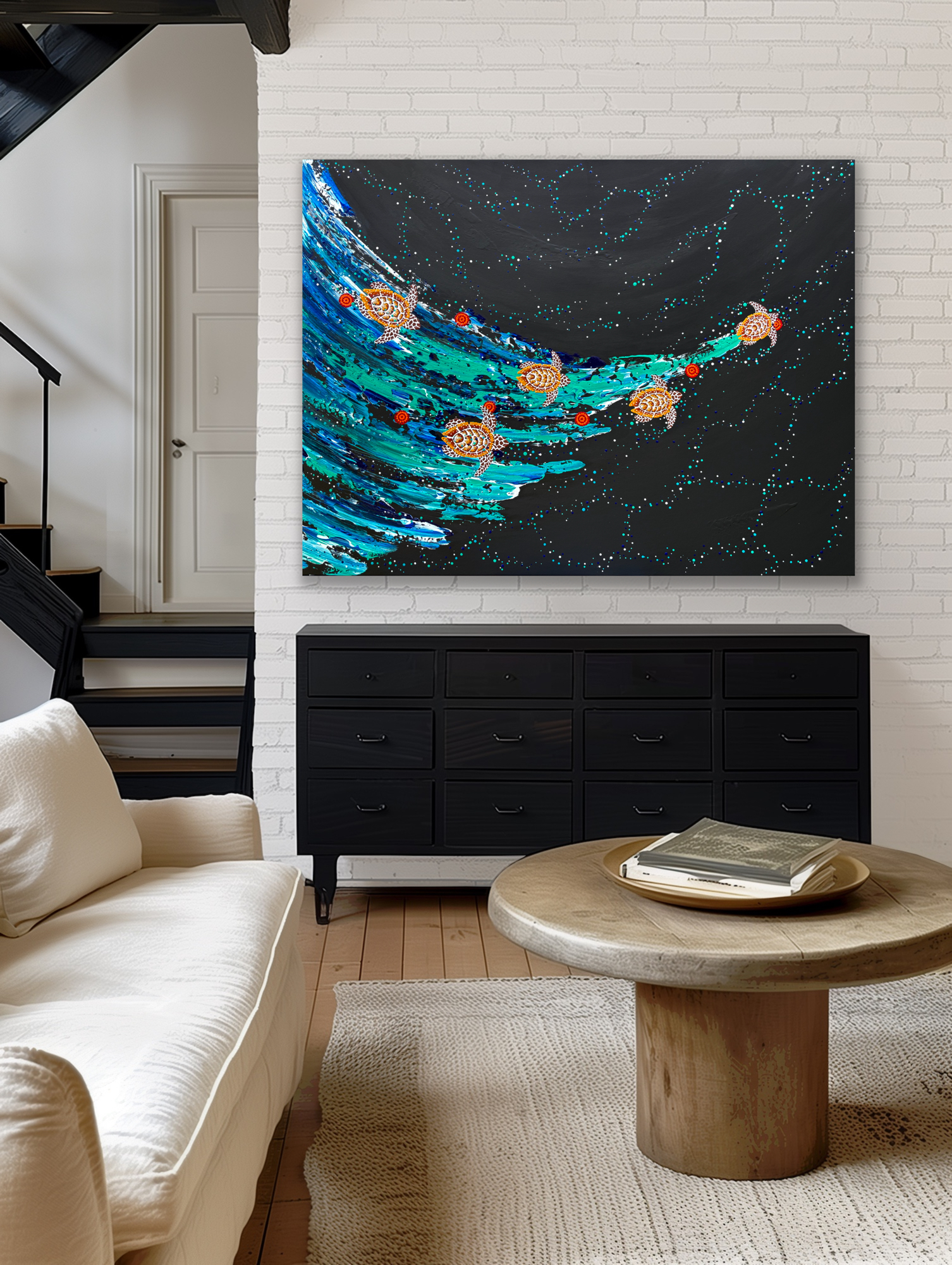 Milbi Designs Anthony Walker Aboriginal Art Seven Sister Song Cycle Jan 2026 122 X 92 In Situ