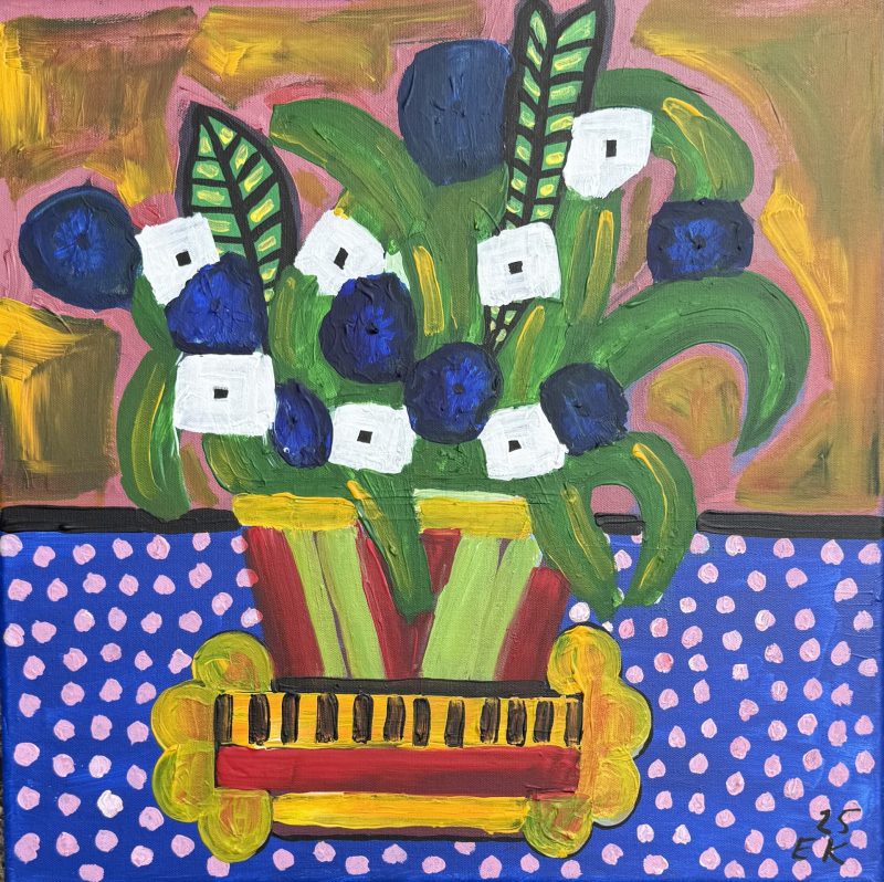 Still Life with White Square Flowers