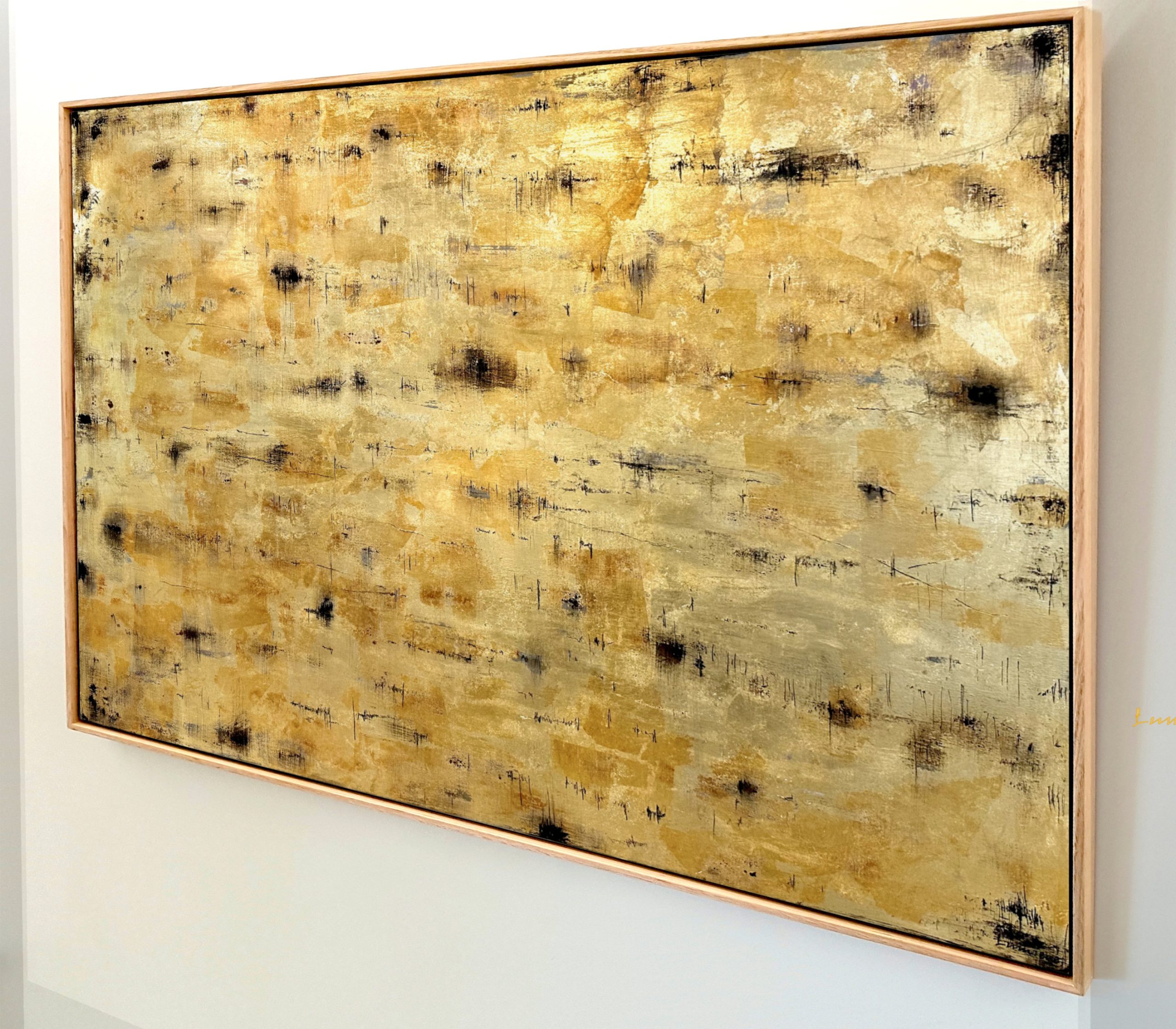 Fractured Lumiere Gold Abstract Deborah Lang Art 3