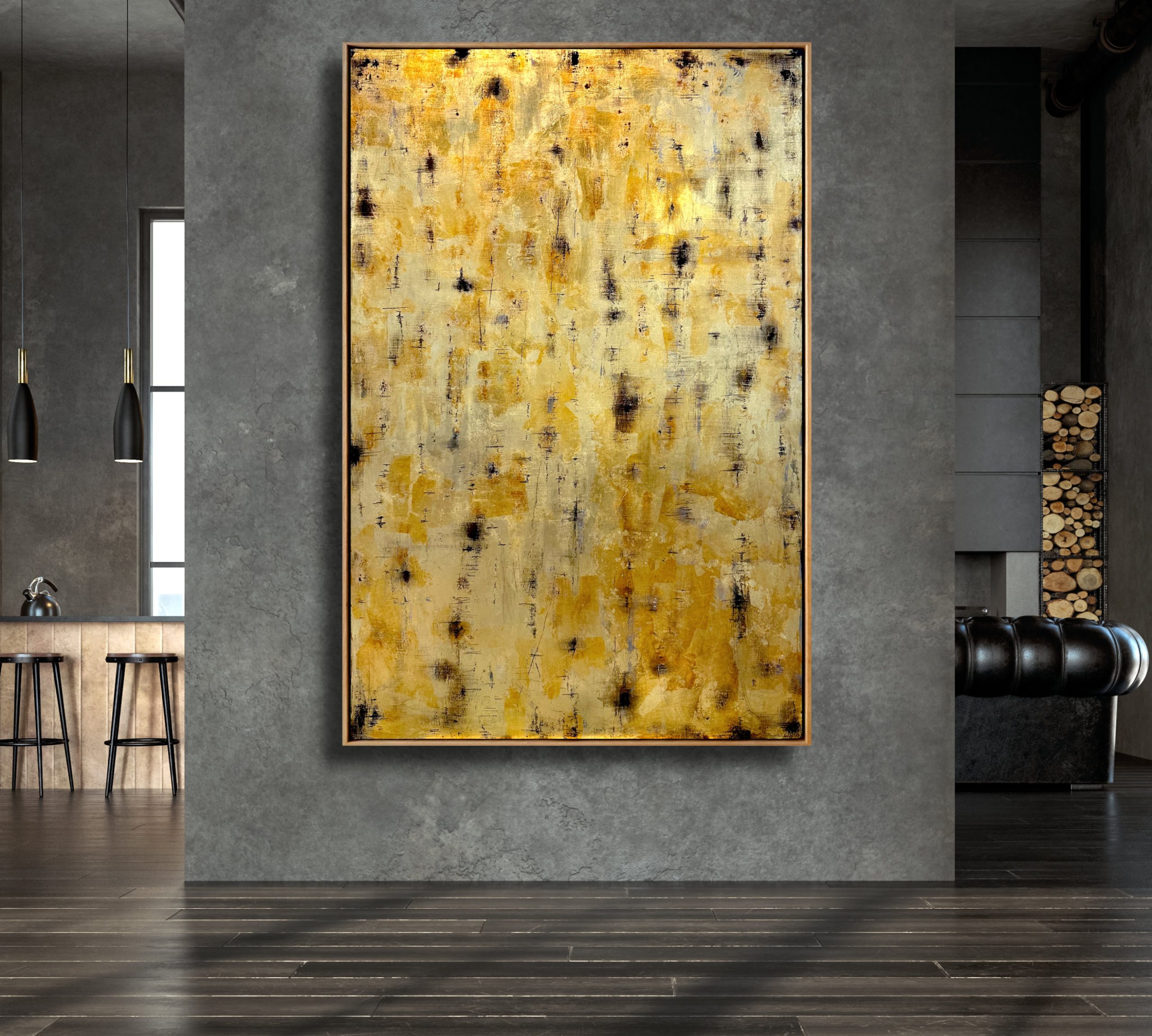 Fractured Lumiere Gold Abstract Deborah Lang Art 5