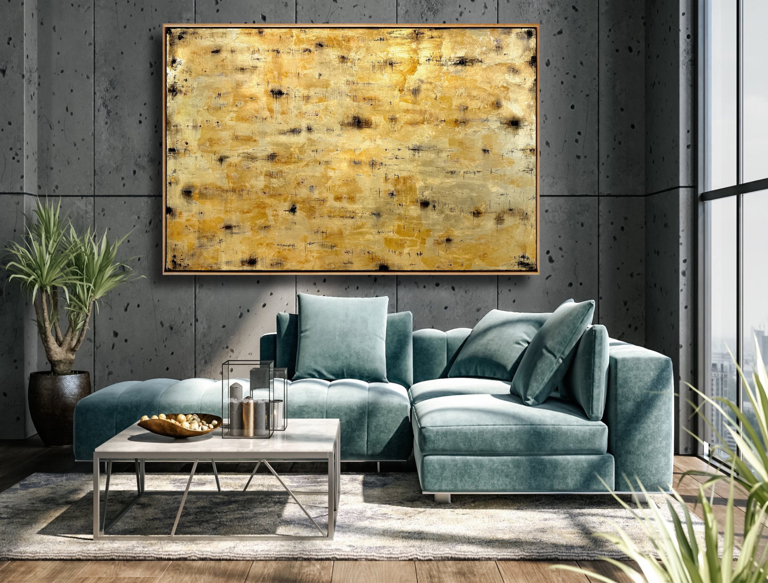 Fractured Lumiere Gold Abstract Deborah Lang Art 6