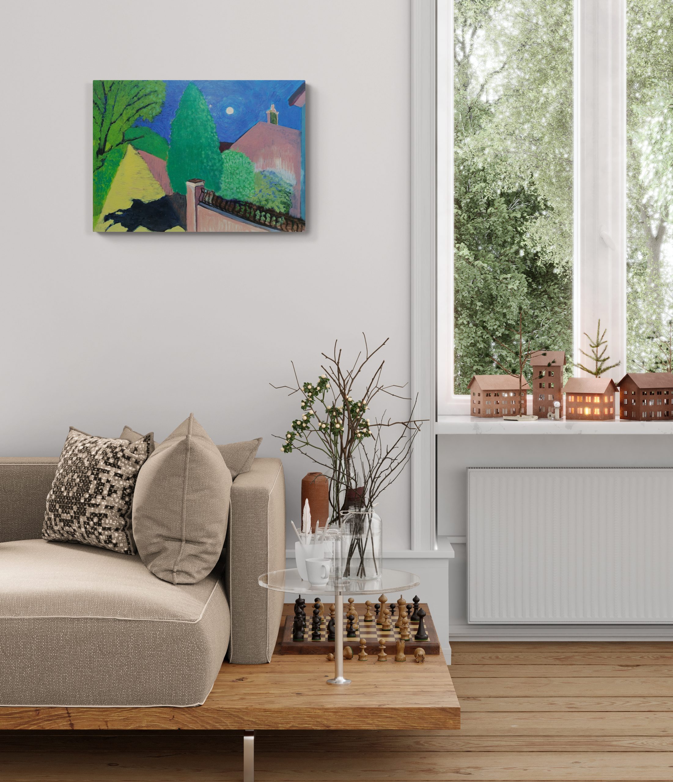 Bright Living Room With Garden Views