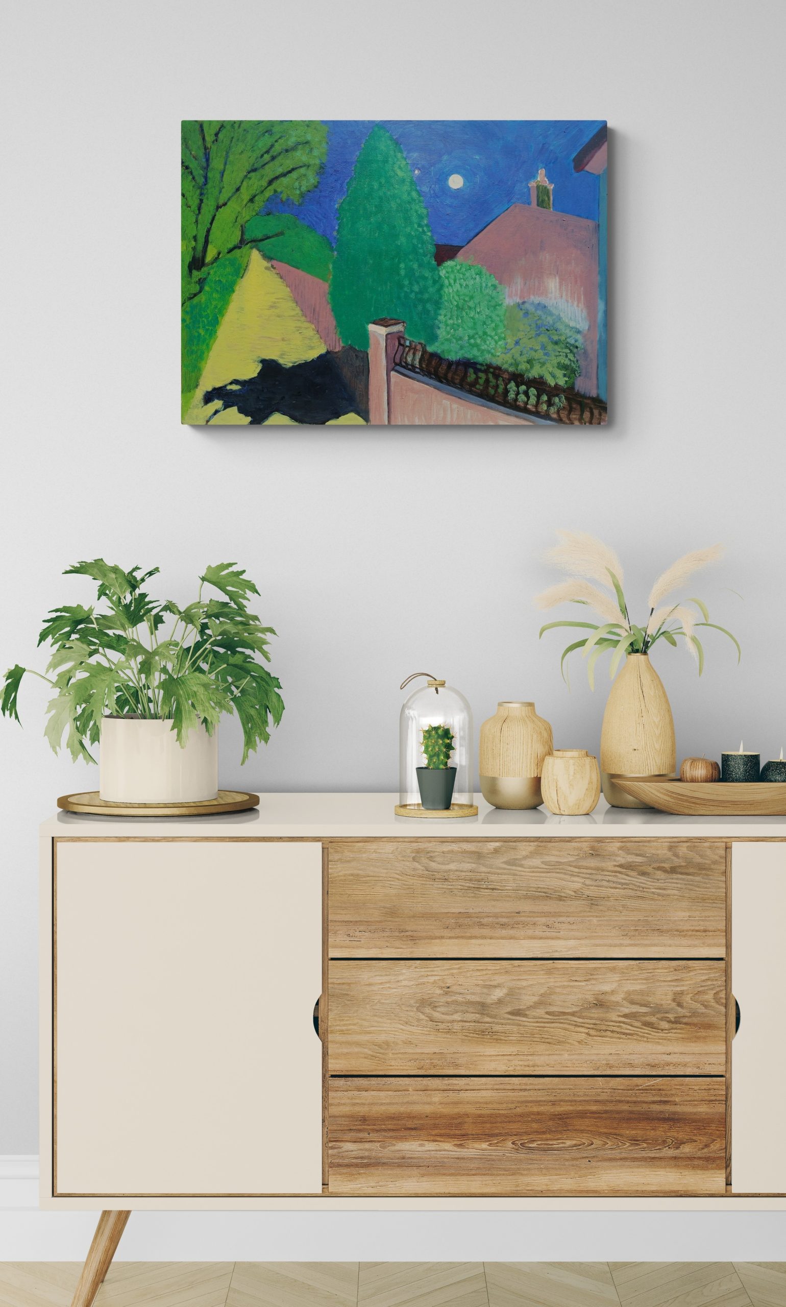 Cabinet With Plants And Wooden Ornaments