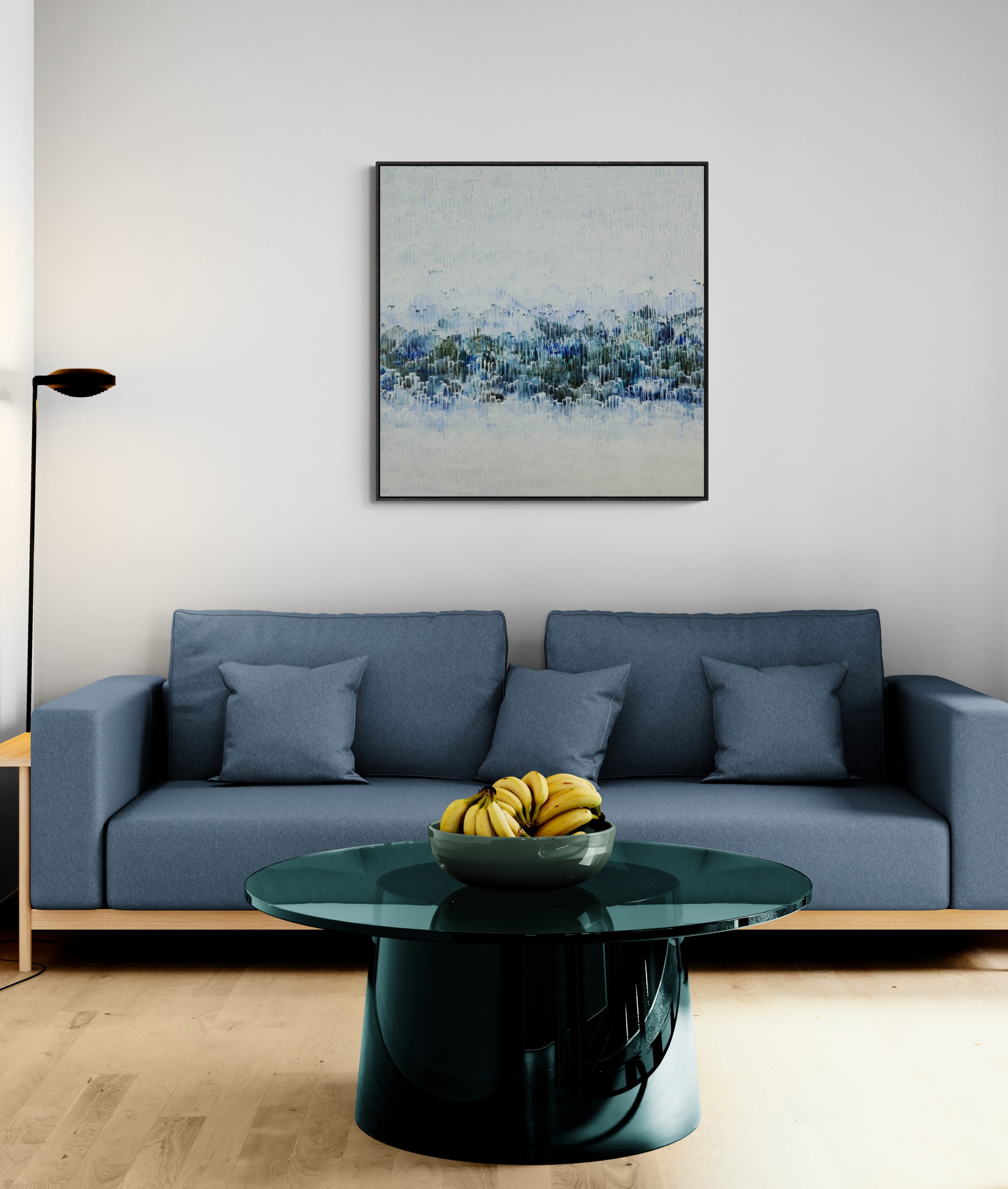 Cozy Living Room With A Glass Coffee Table (2)