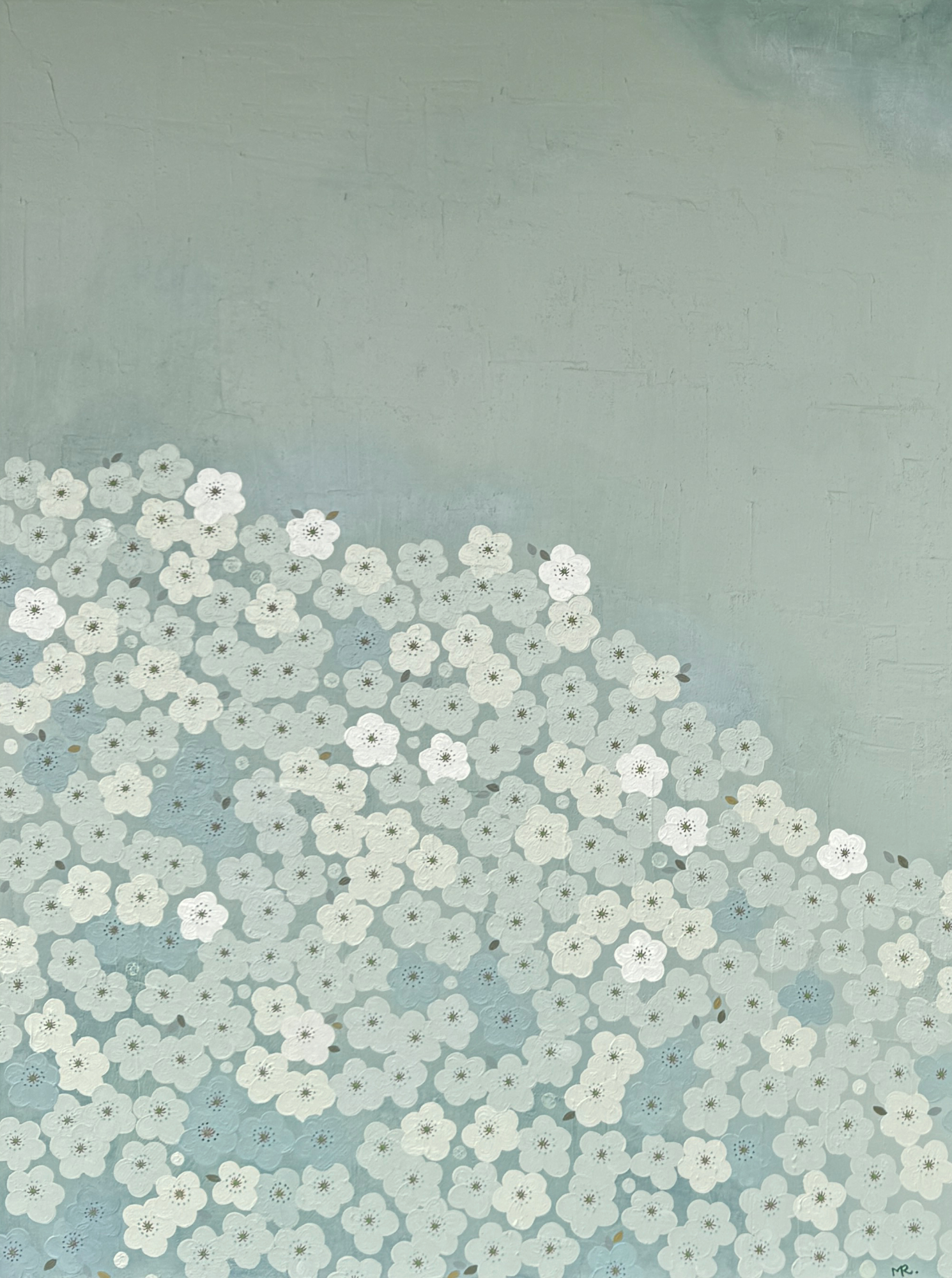 Min Ray Quiet Bloom Sage Moon Diptych Left Full